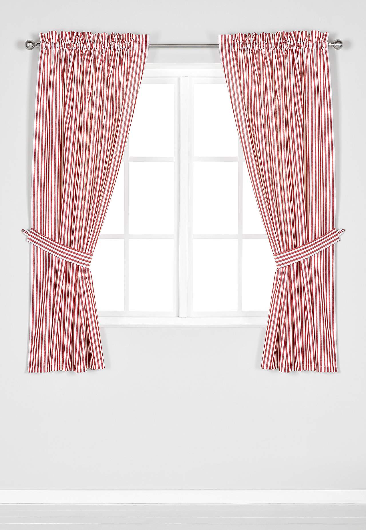 Woven, striped curtain panels 2-pack