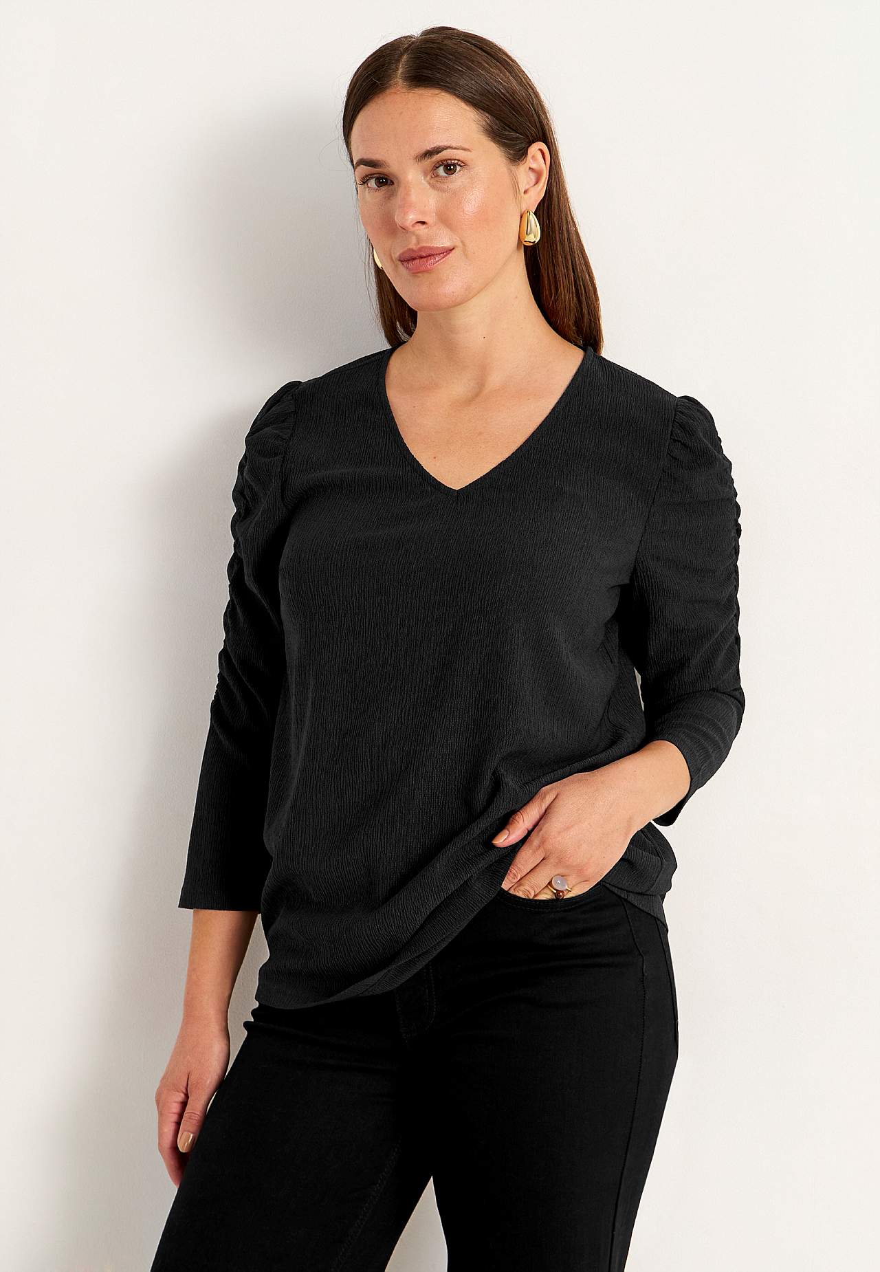 Jersey top with structure