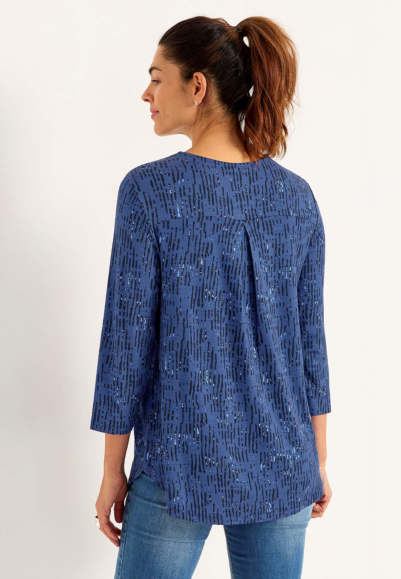 Jersey top with 3/4 sleeve