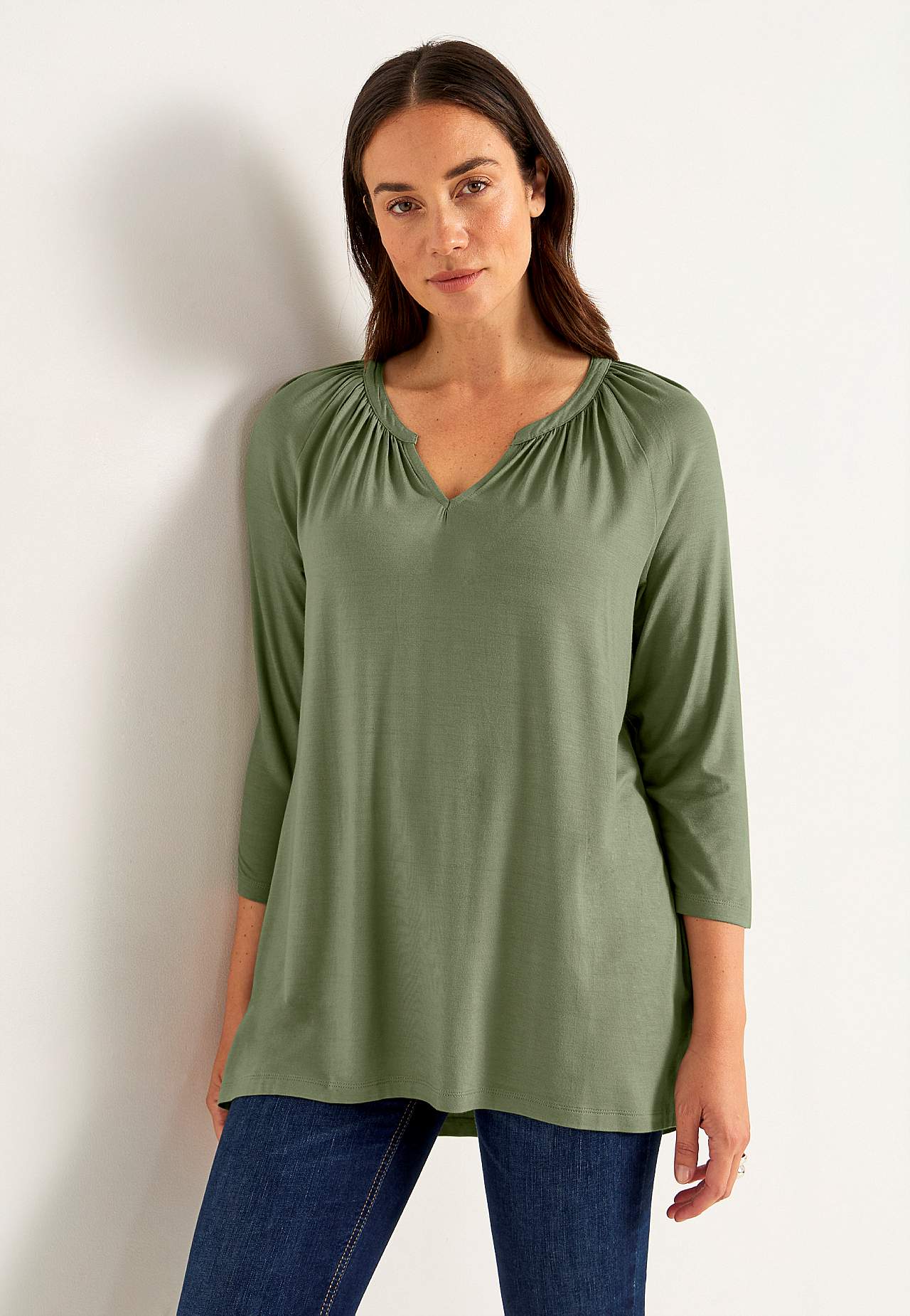 V-neck jersey tuniq