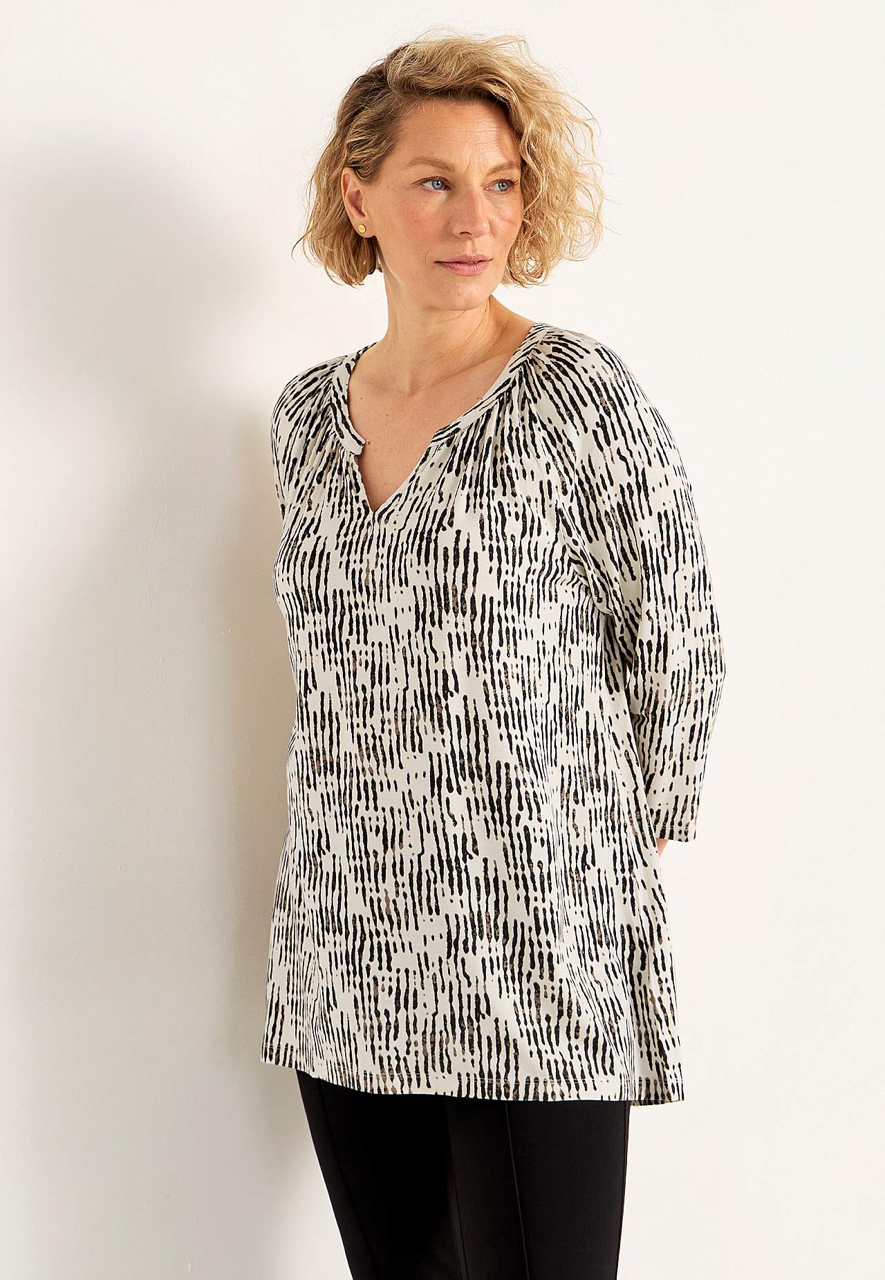 V-neck jersey tuniq