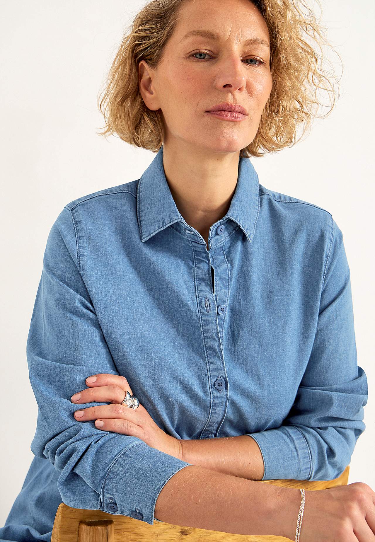 Stretchy tunic in denim