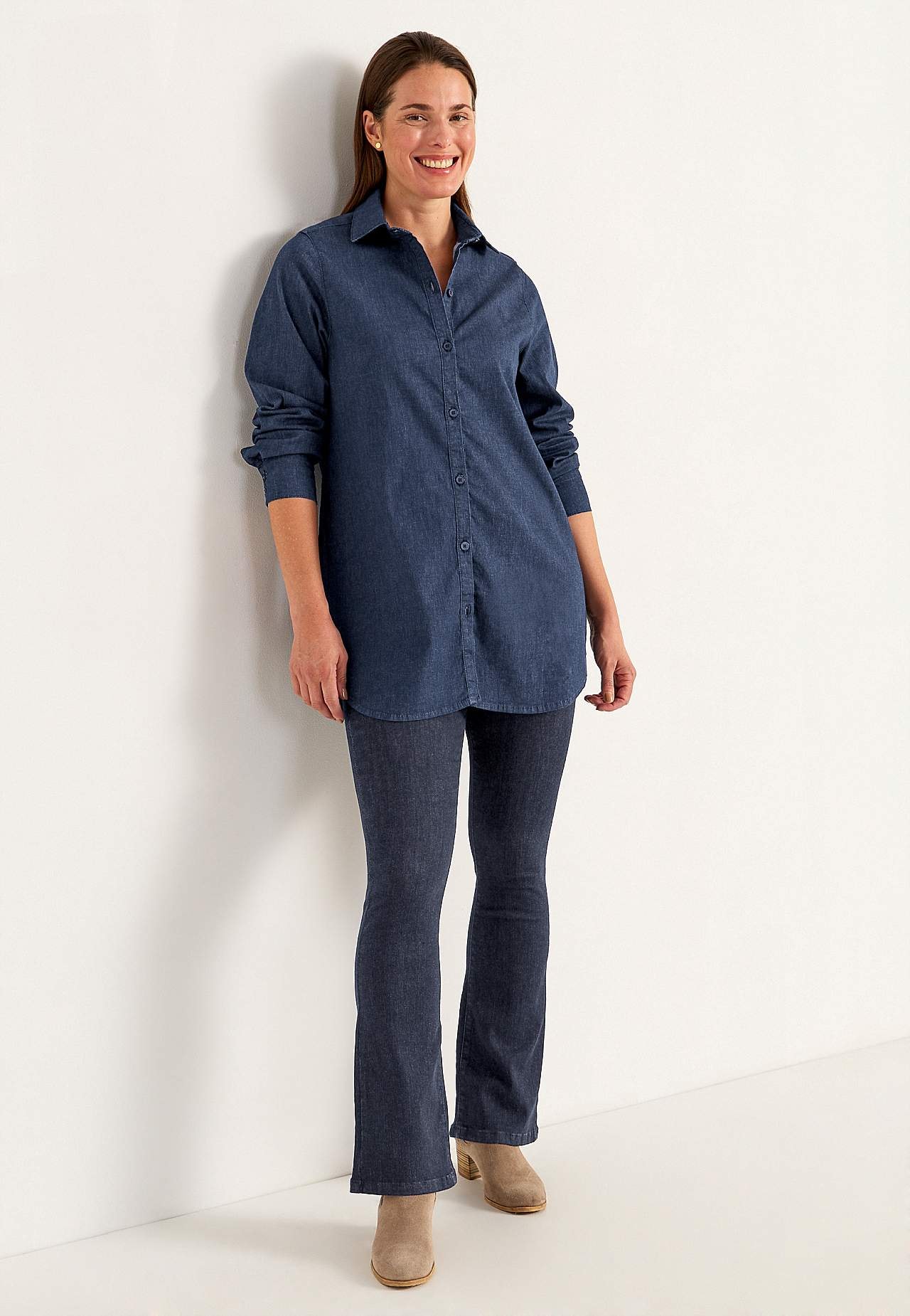 Stretchy tunic in denim