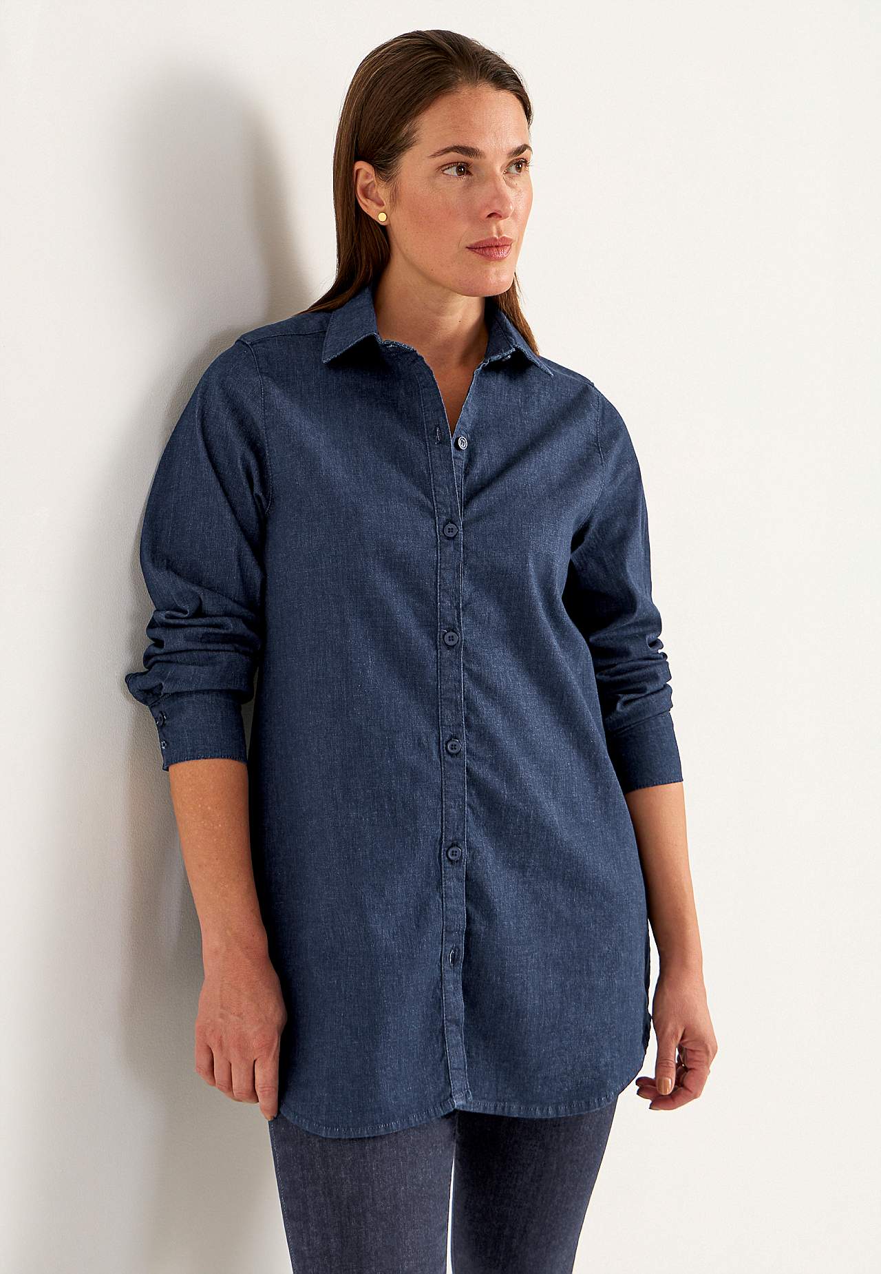 Stretchy tunic in denim