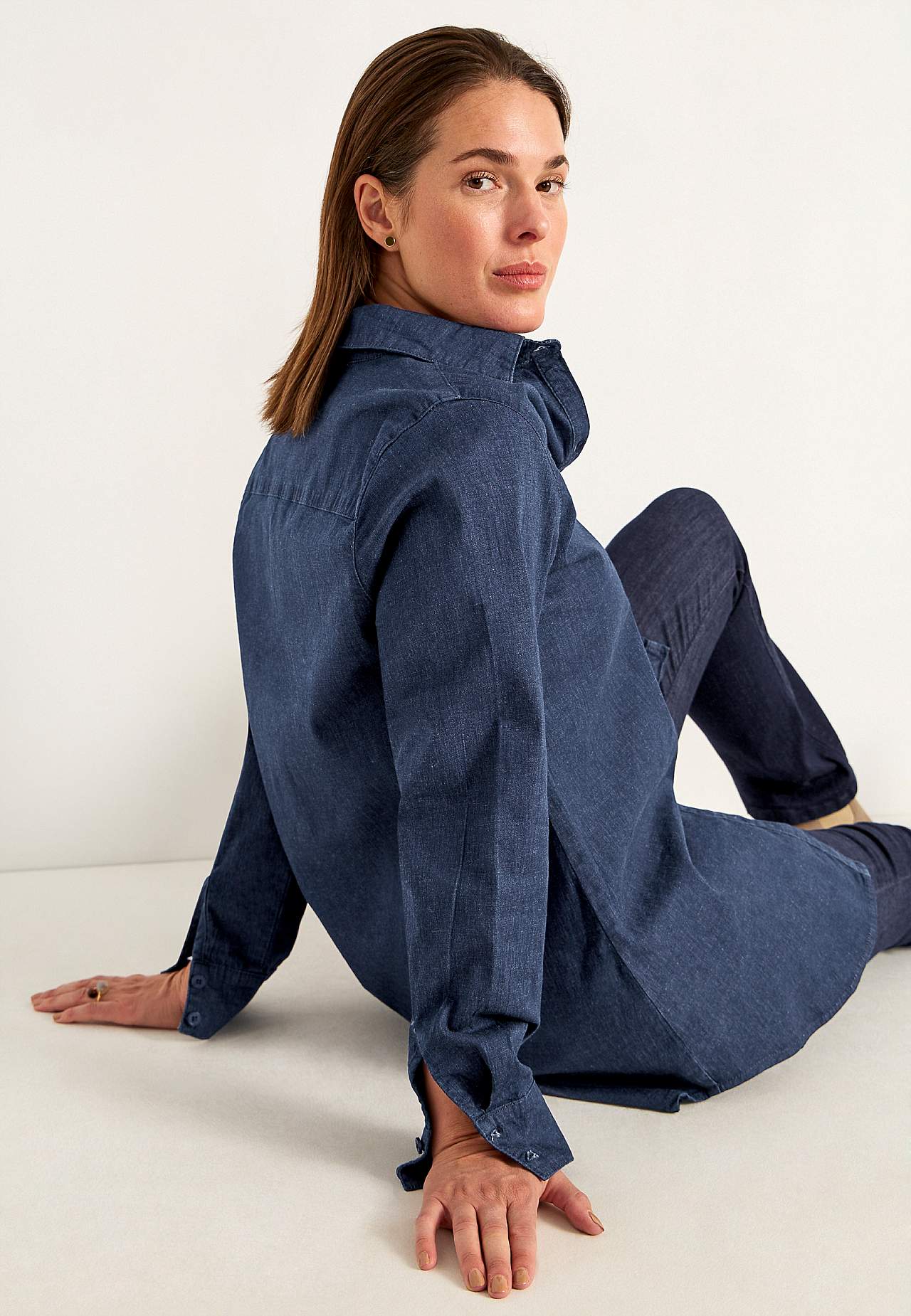 Stretchy tunic in denim