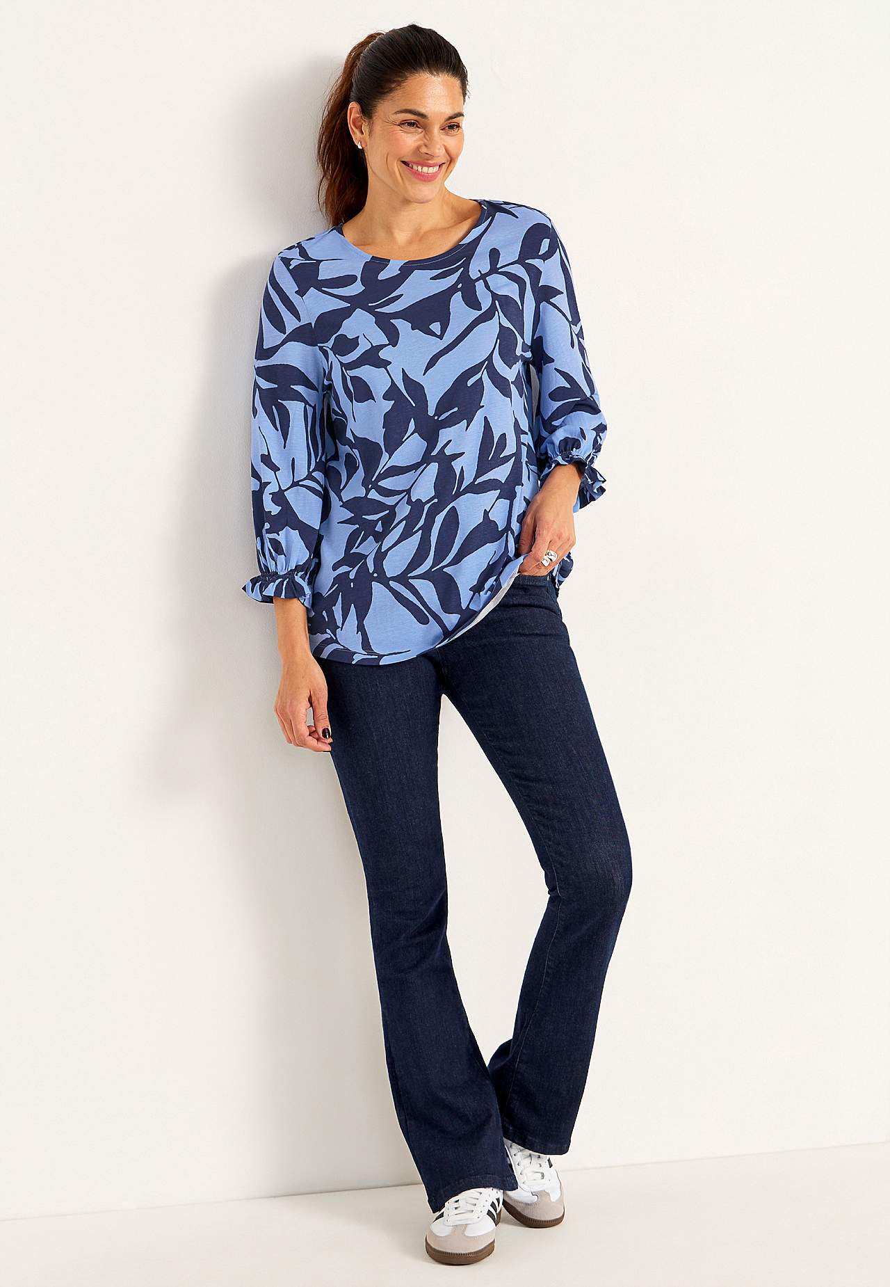 Jersey top with smock detail