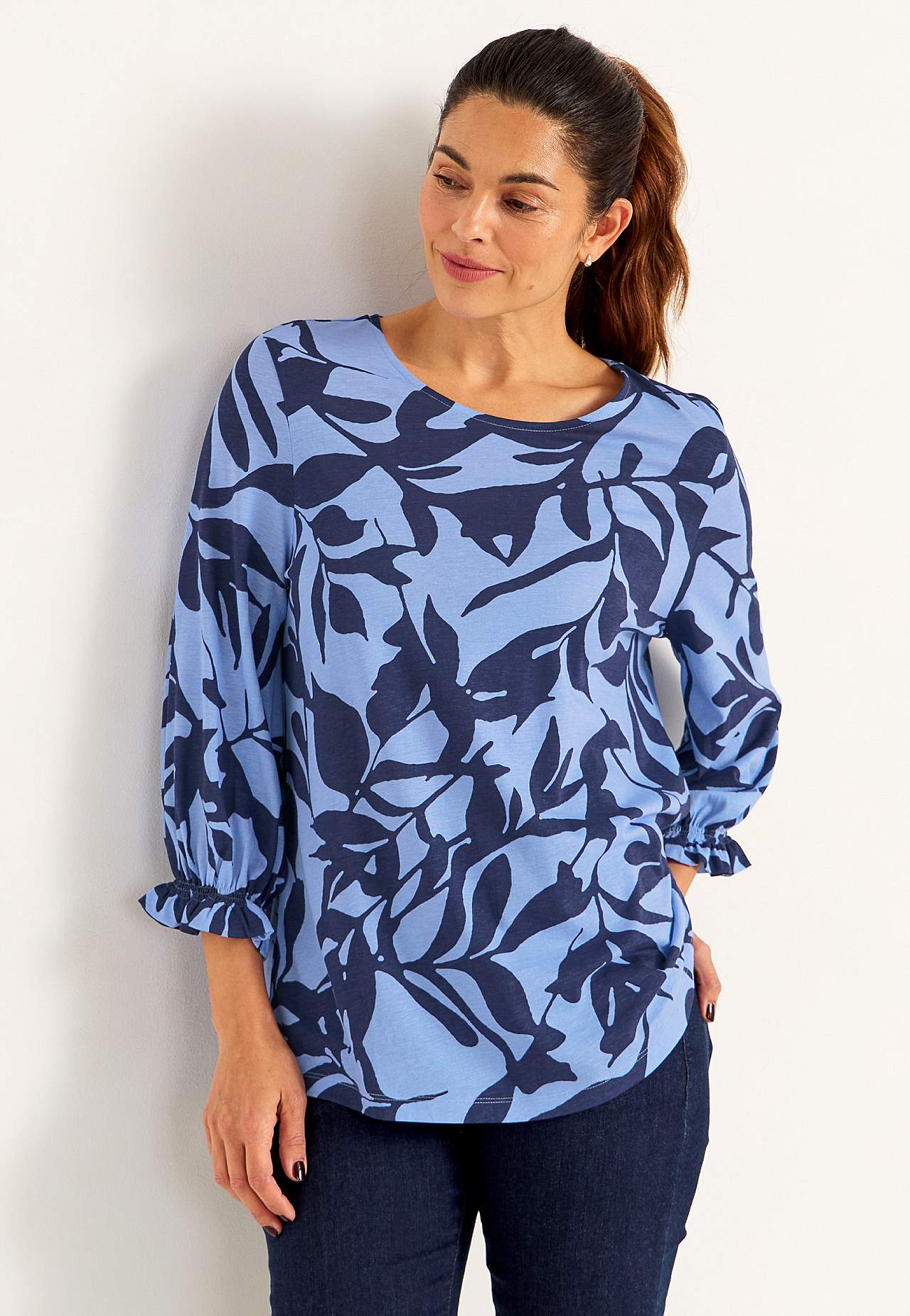 Jersey top with smock detail