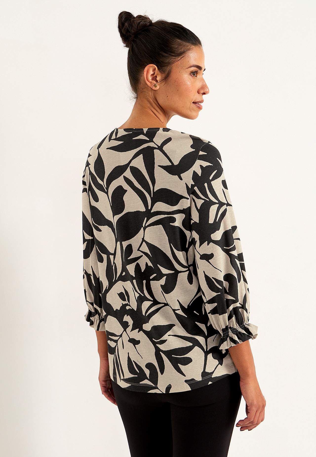 Jersey top with smock detail