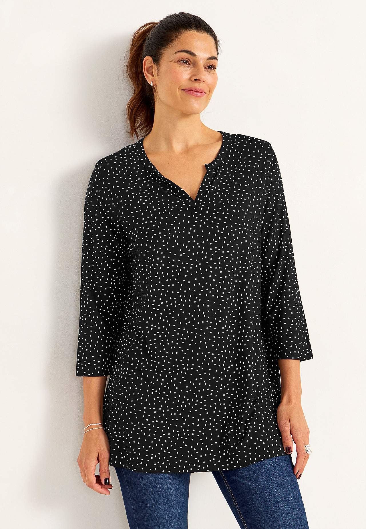 Jersey tuniq with 3/4 sleeve