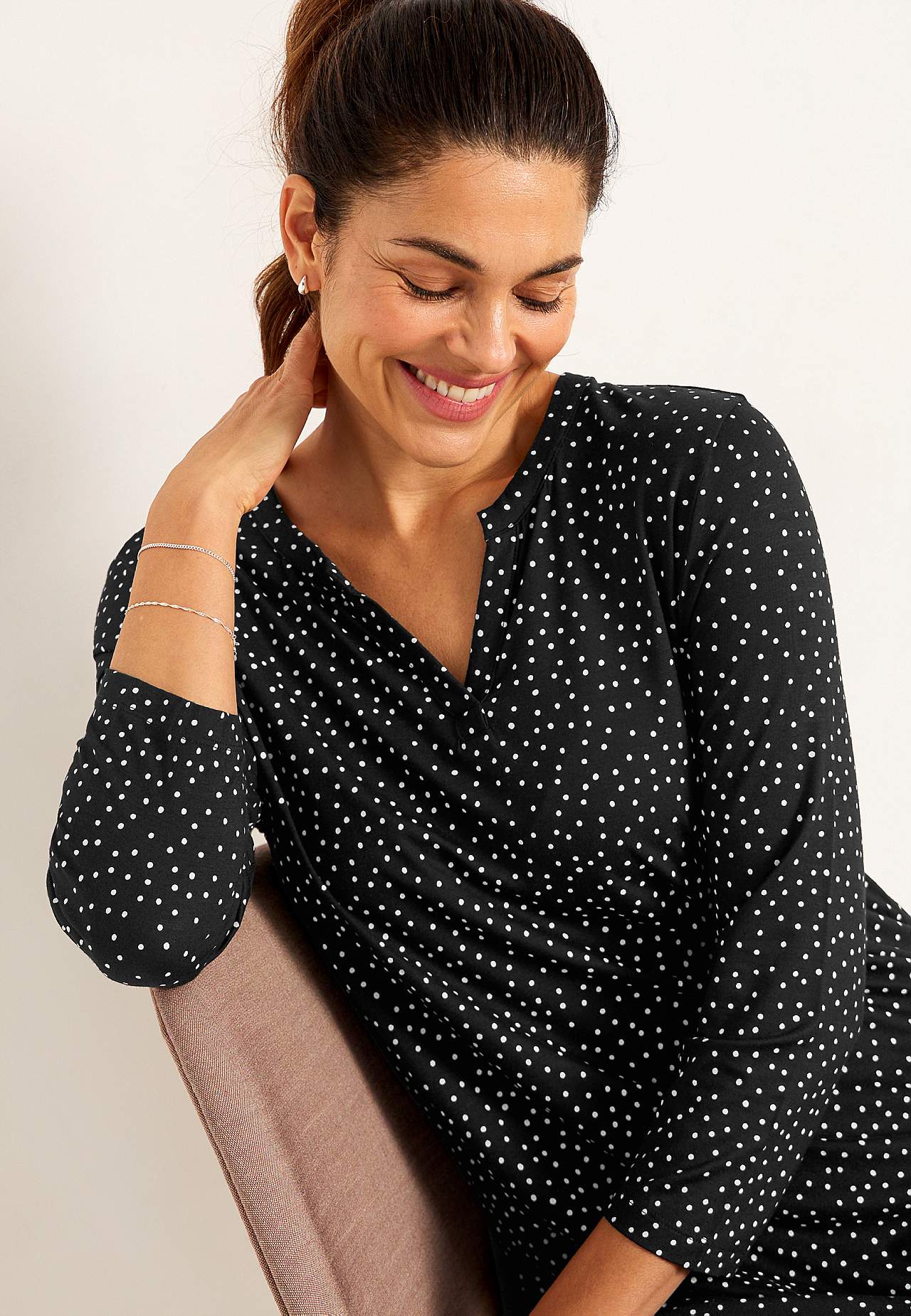 Jersey tuniq with 3/4 sleeve