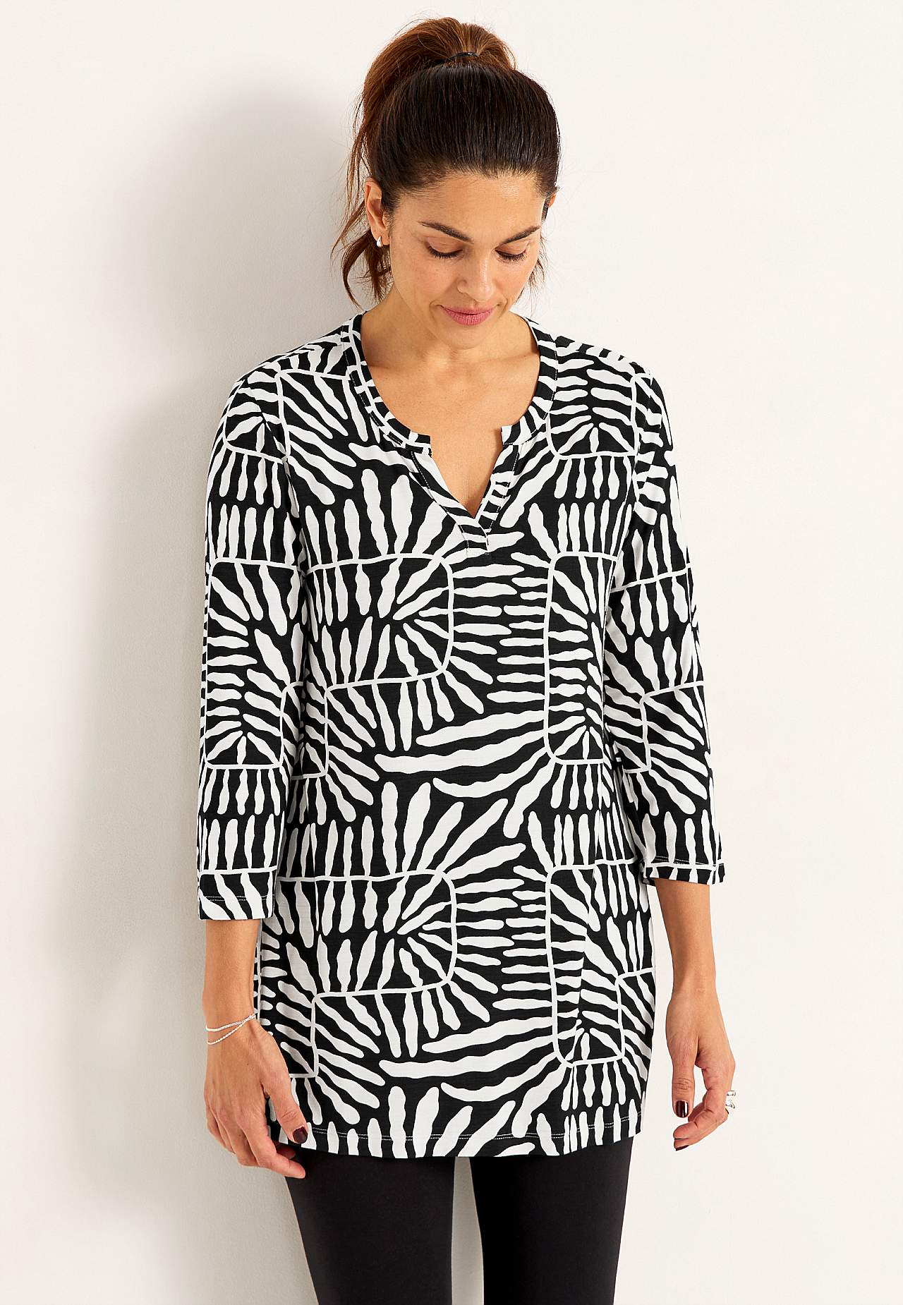 Jersey tuniq with 3/4 sleeve