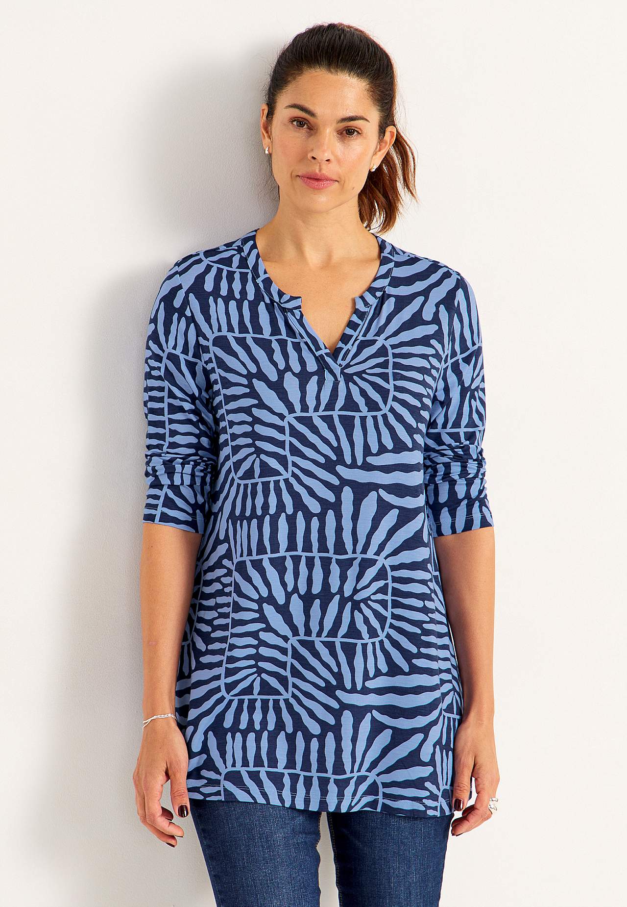 Jersey tuniq with 3/4 sleeve