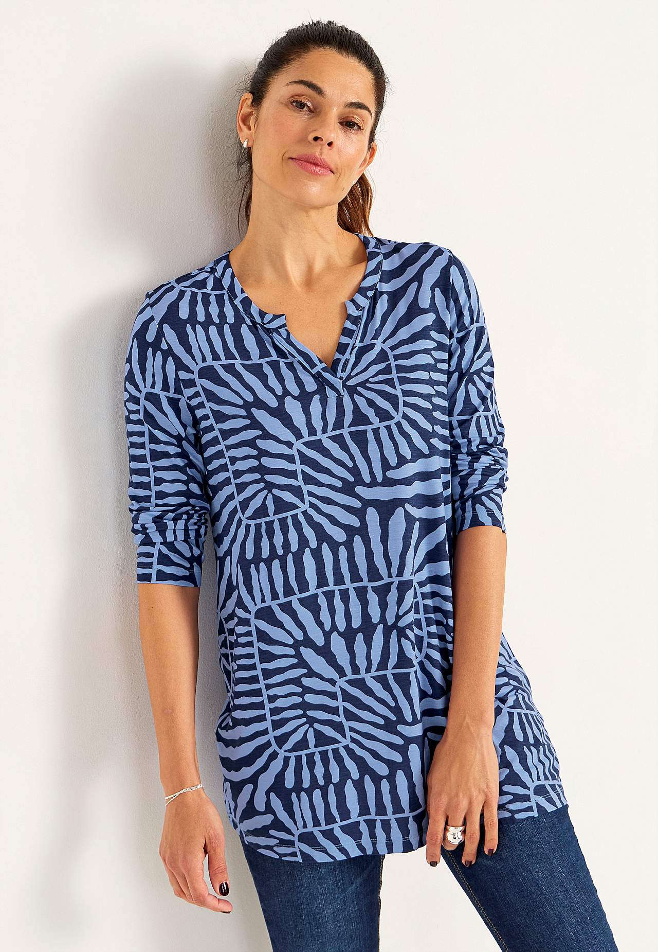 Jersey tuniq with 3/4 sleeve