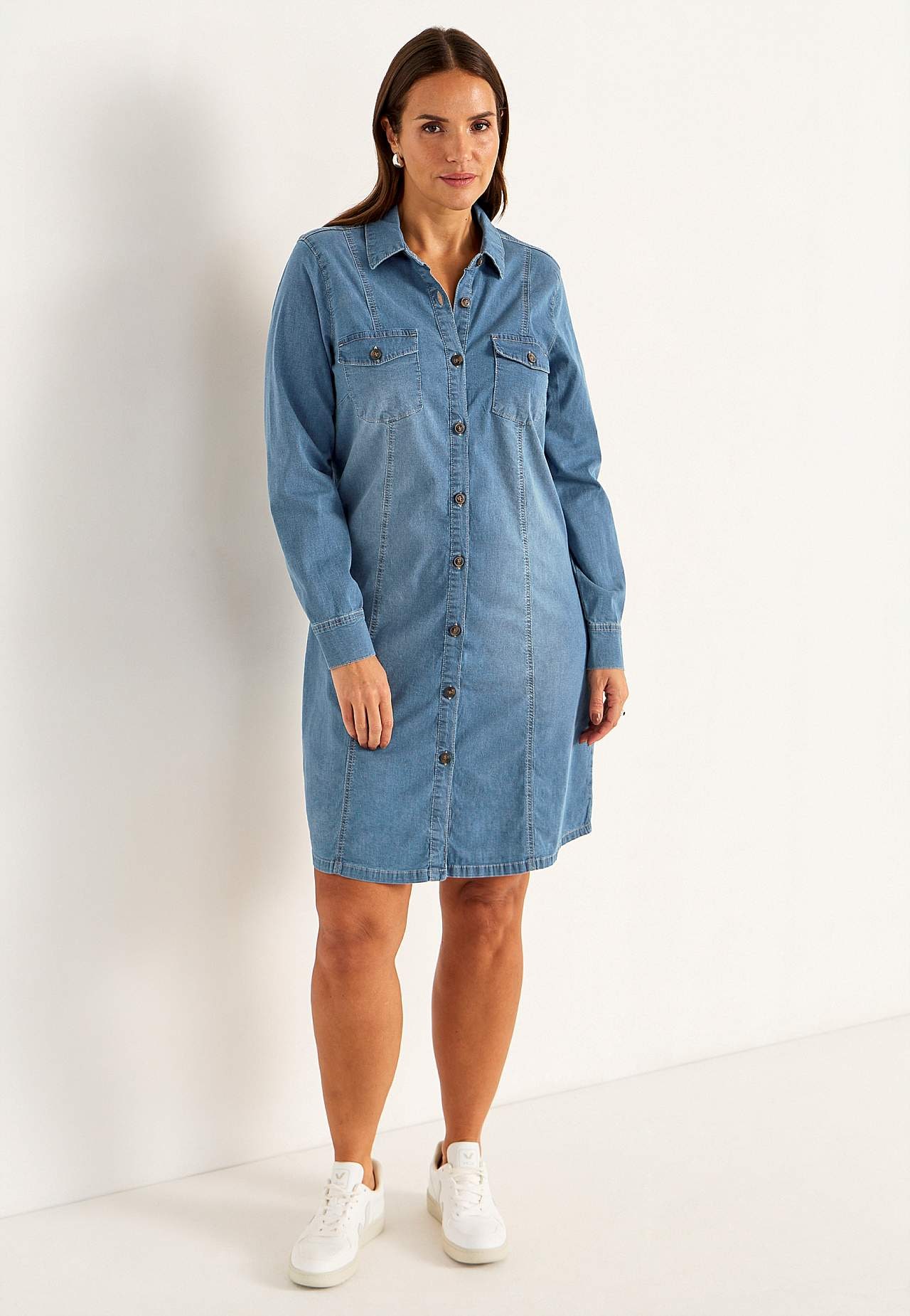 Stretchy denim dress