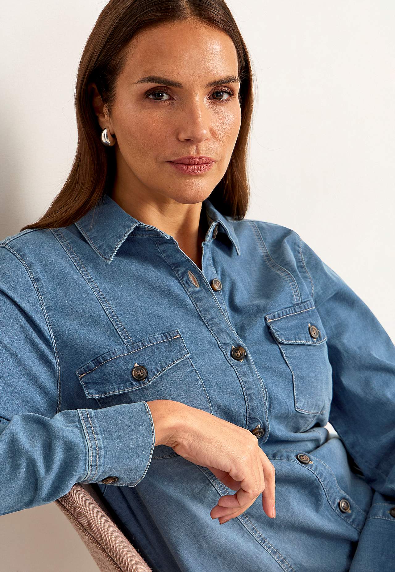Stretchy denim dress