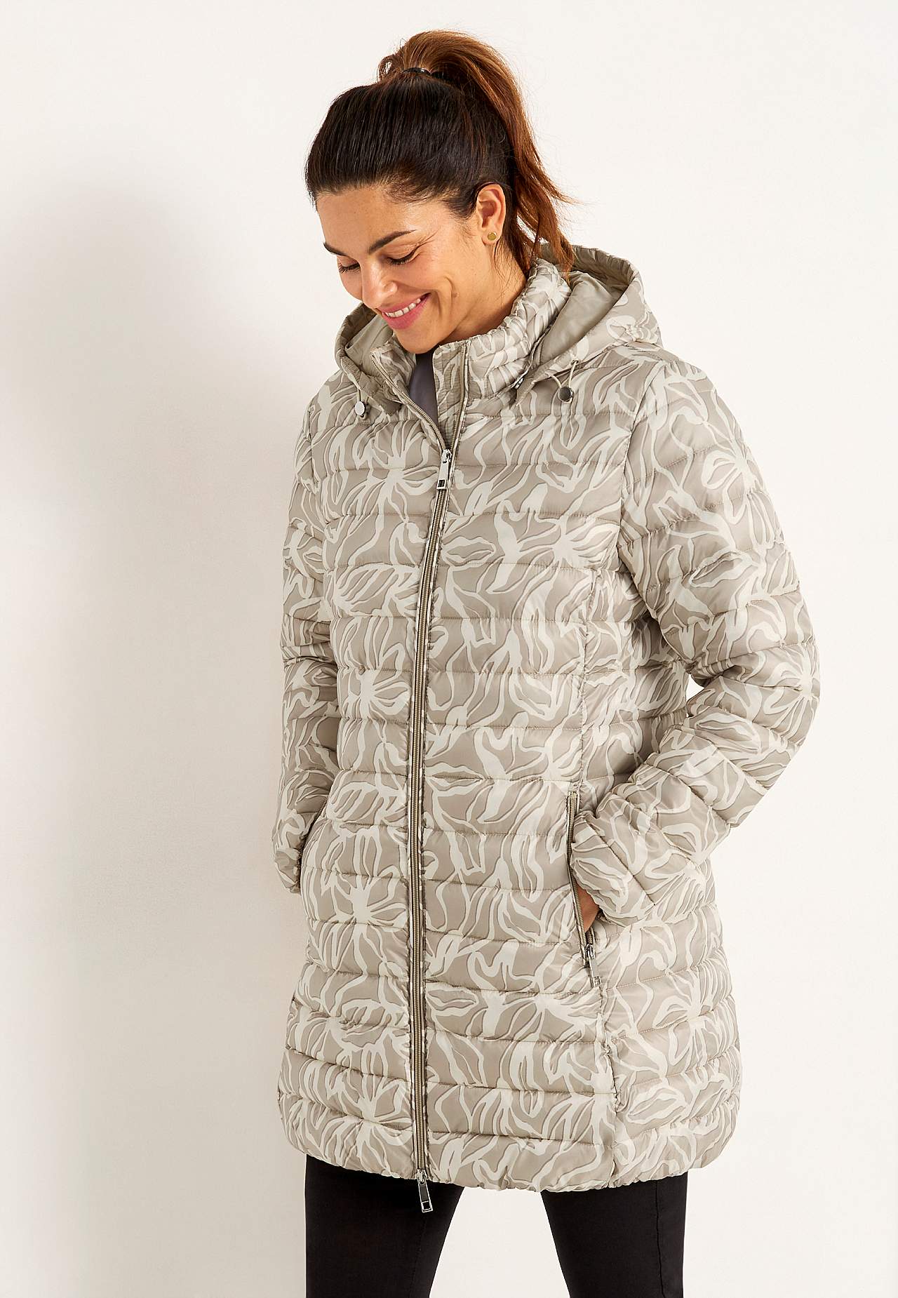 Quilted, patterned lightweight jacket