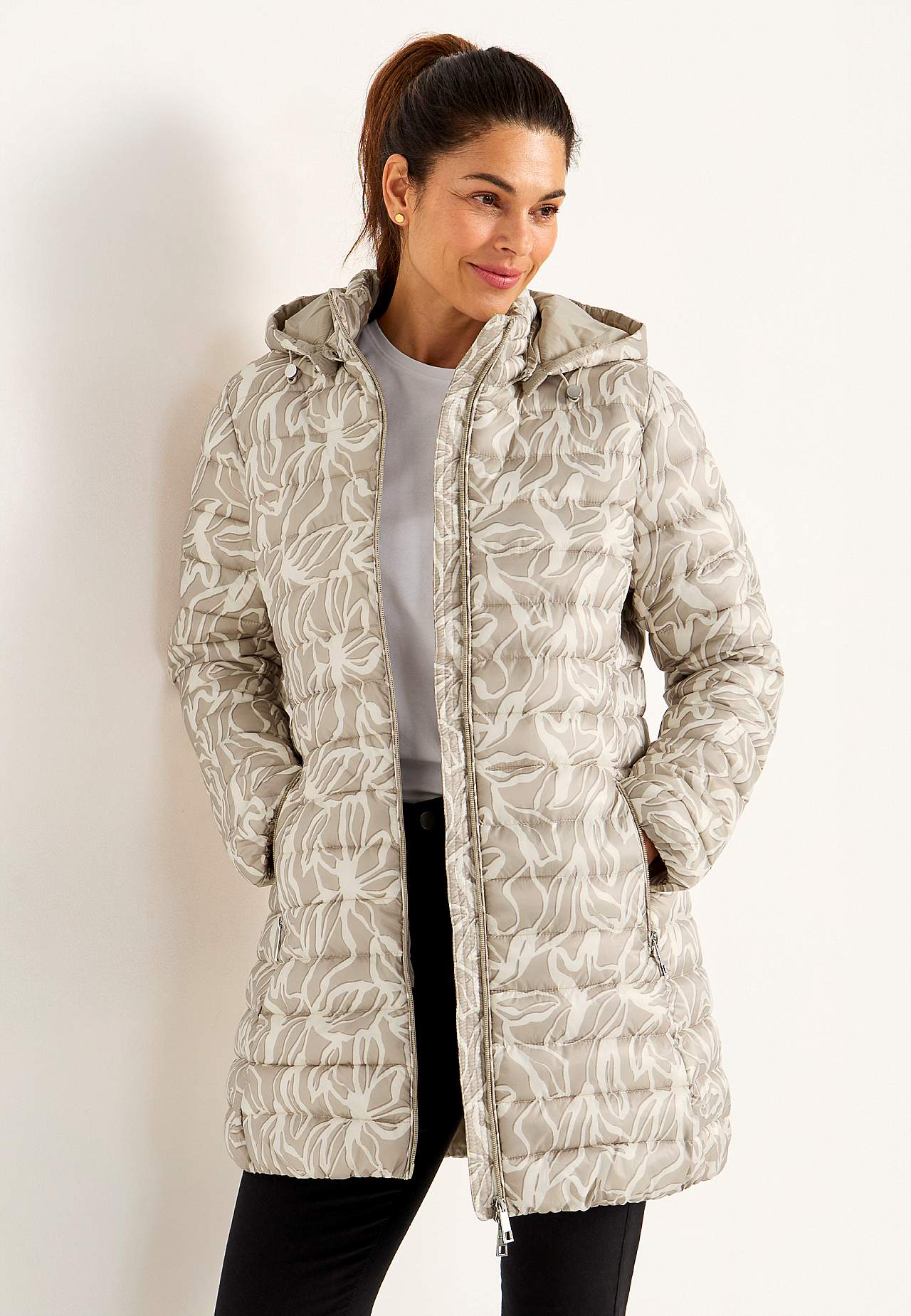 Quilted, patterned lightweight jacket
