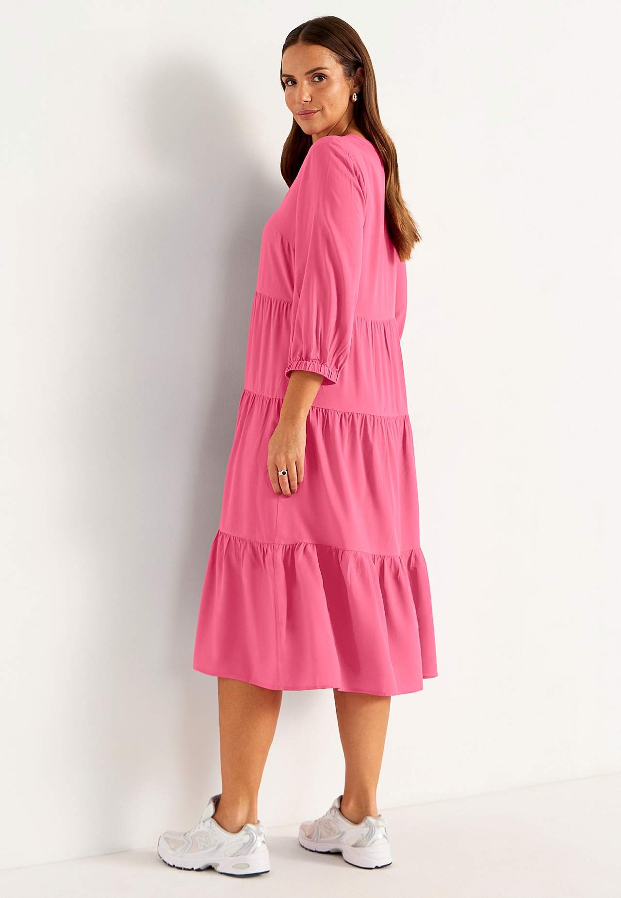 Dress with flounces