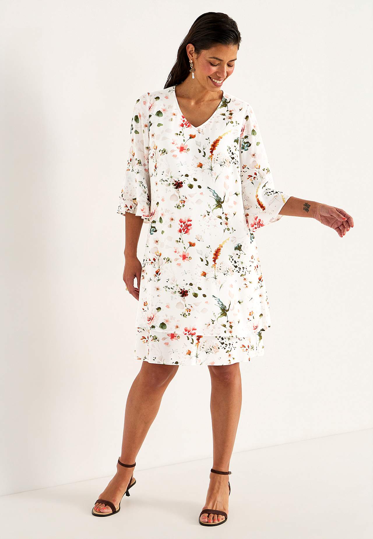 Summery party dress with flounces