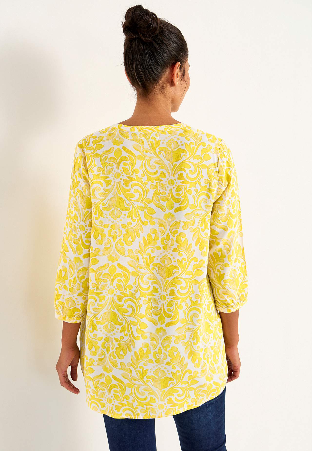 Woven, patterned tunic