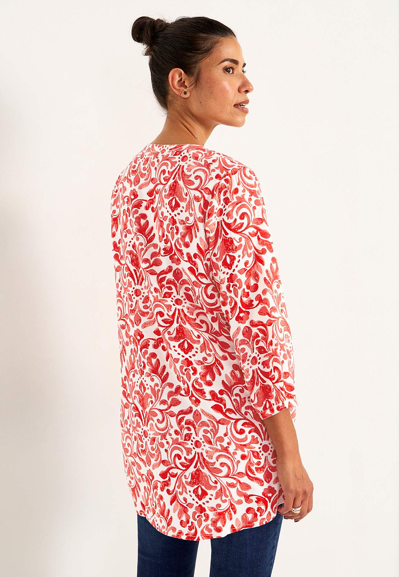 Woven, patterned tunic