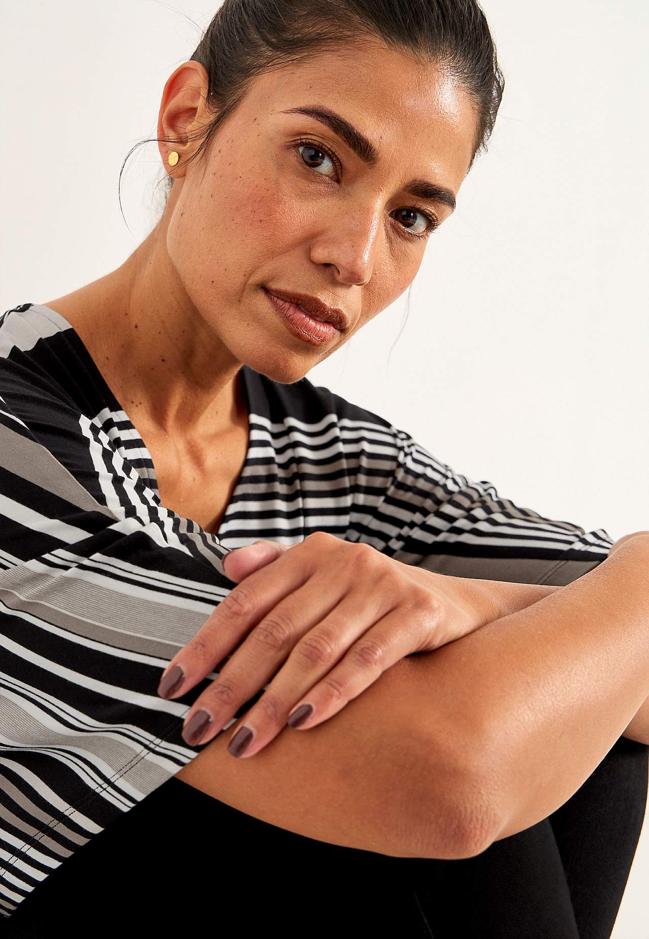Striped jersey top