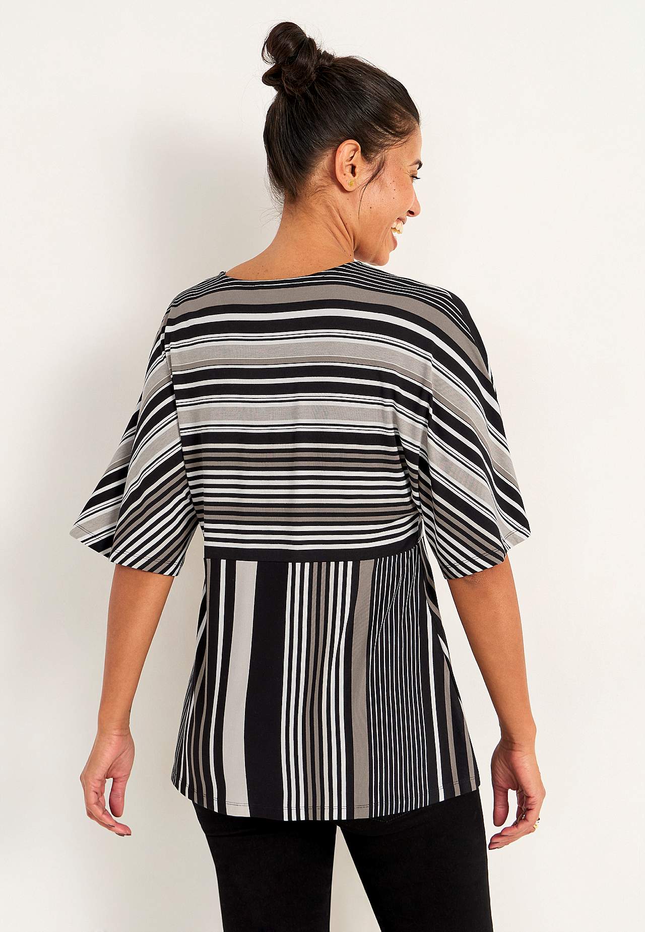 Striped jersey top