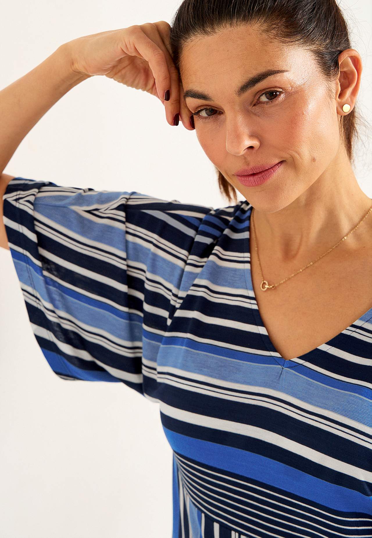 Striped jersey top