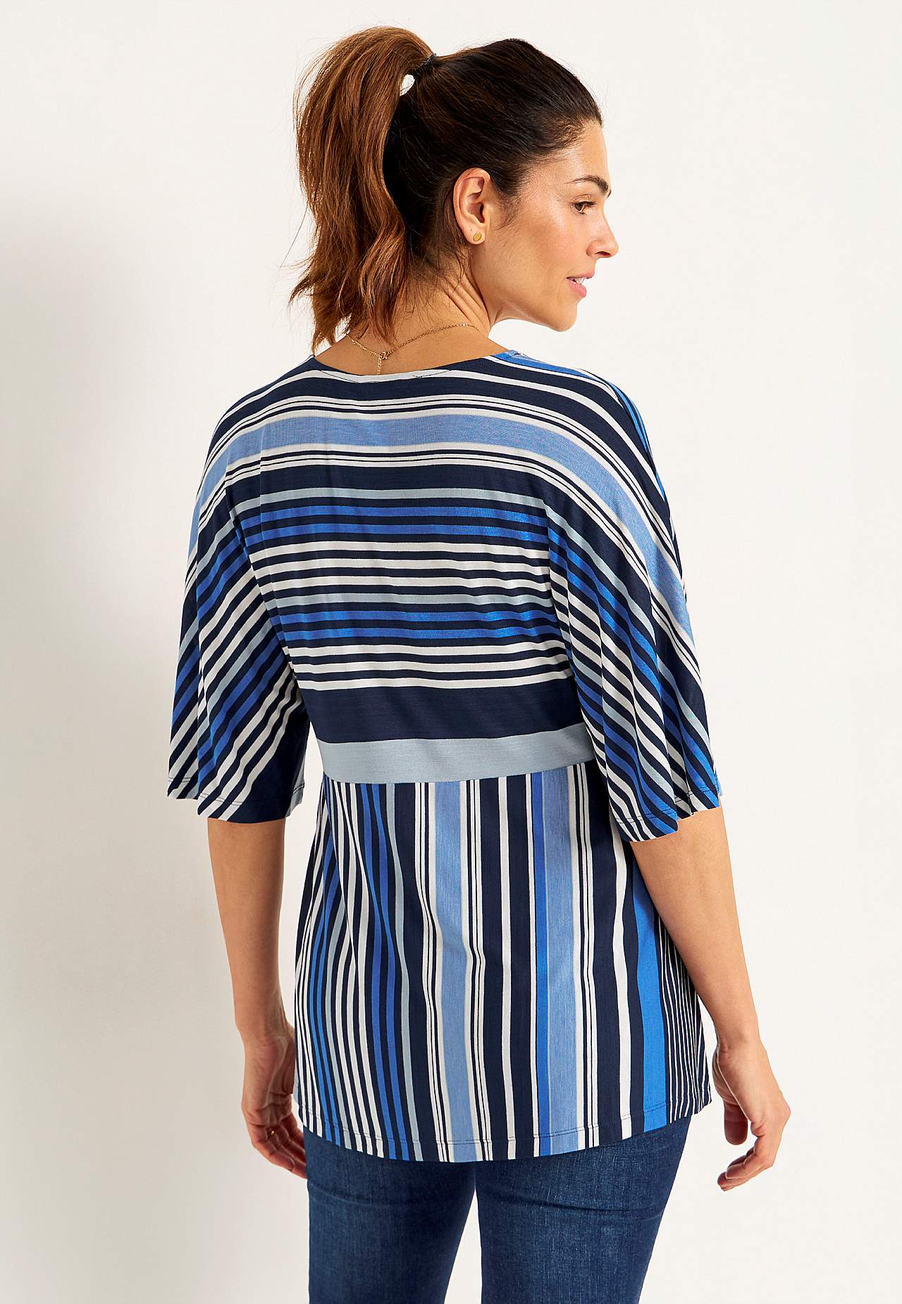 Striped jersey top
