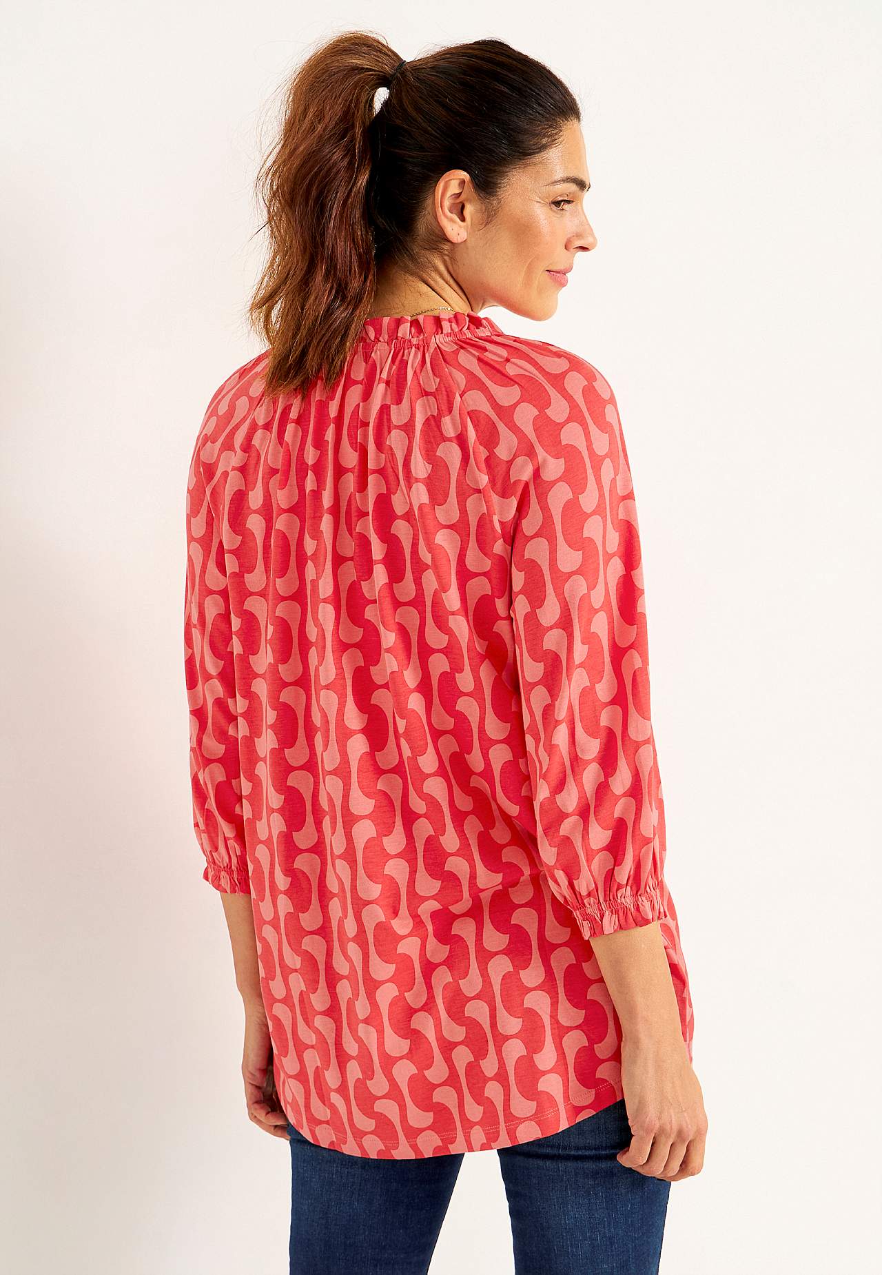 Jersey tuniq with 3/4 length sleeves