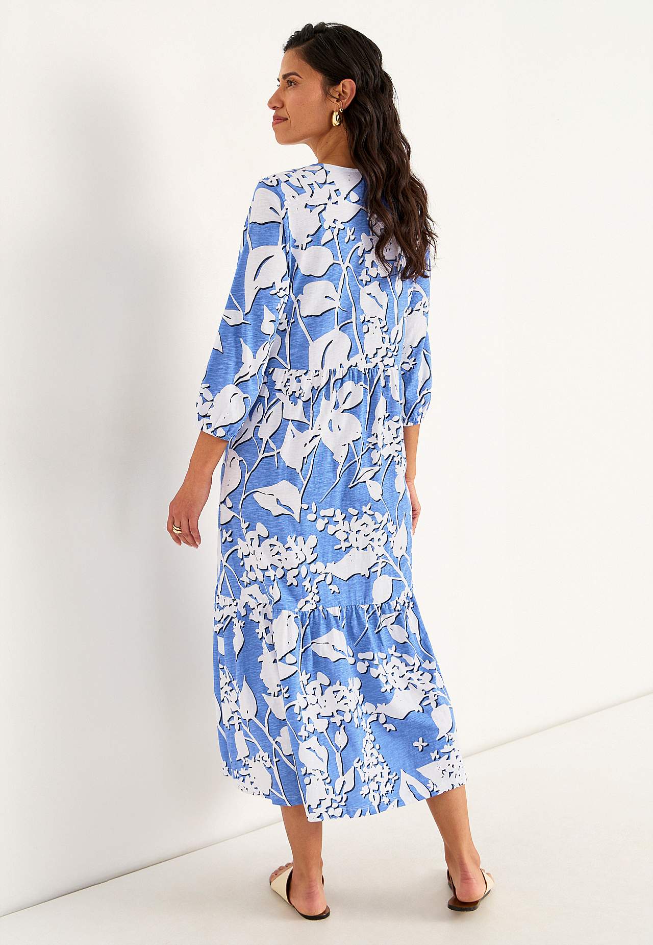 Jersey dress with frill
