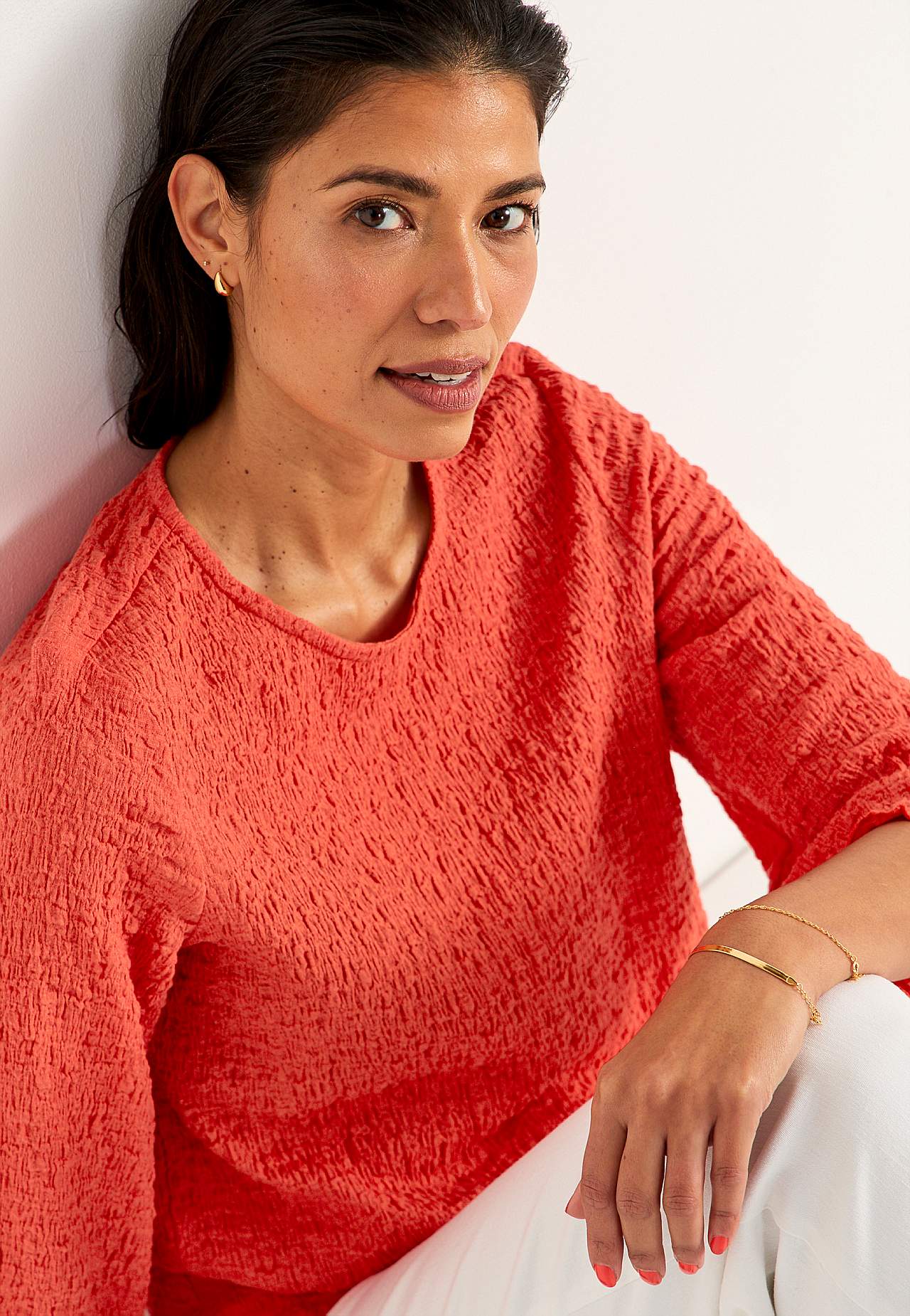 Jersey top with structure