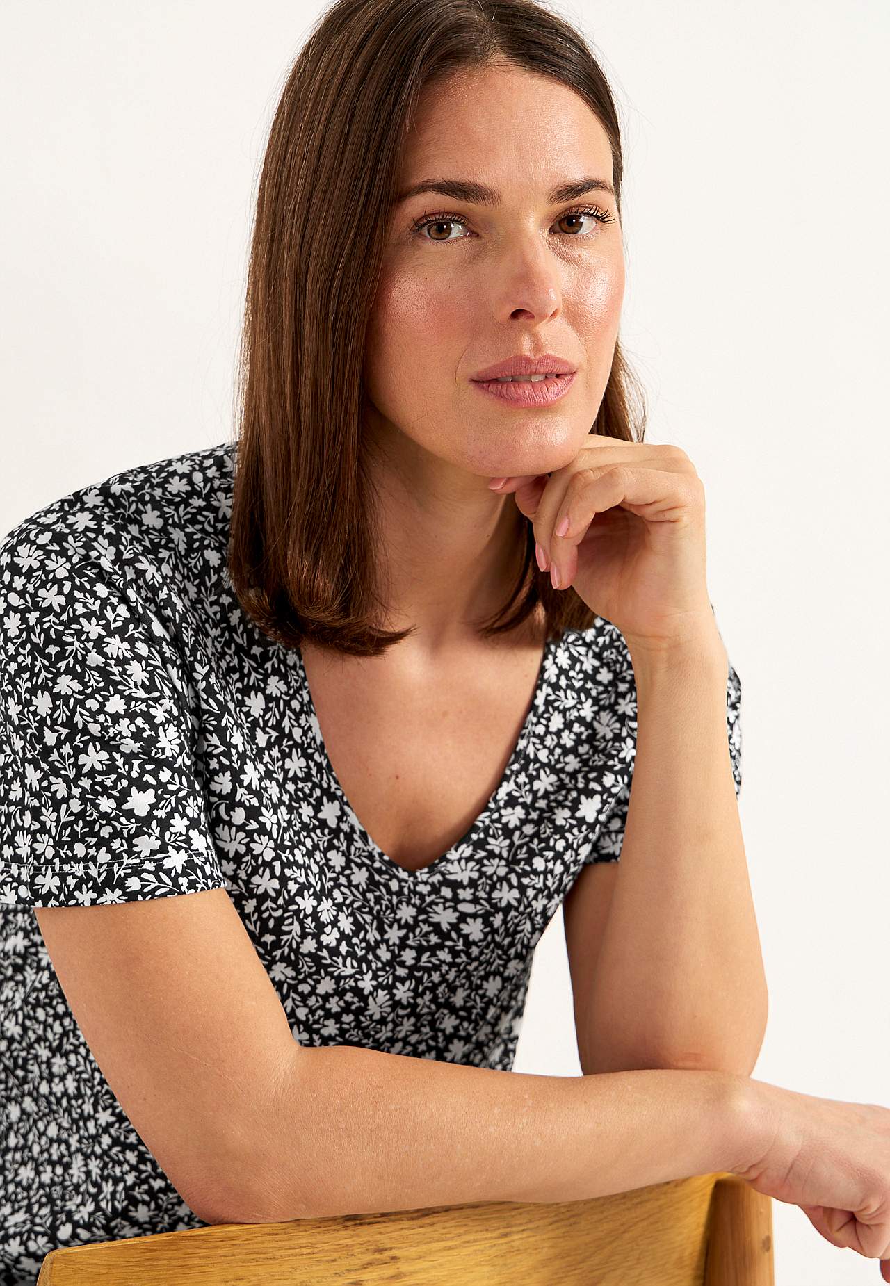 Small flower print jersey tuniq