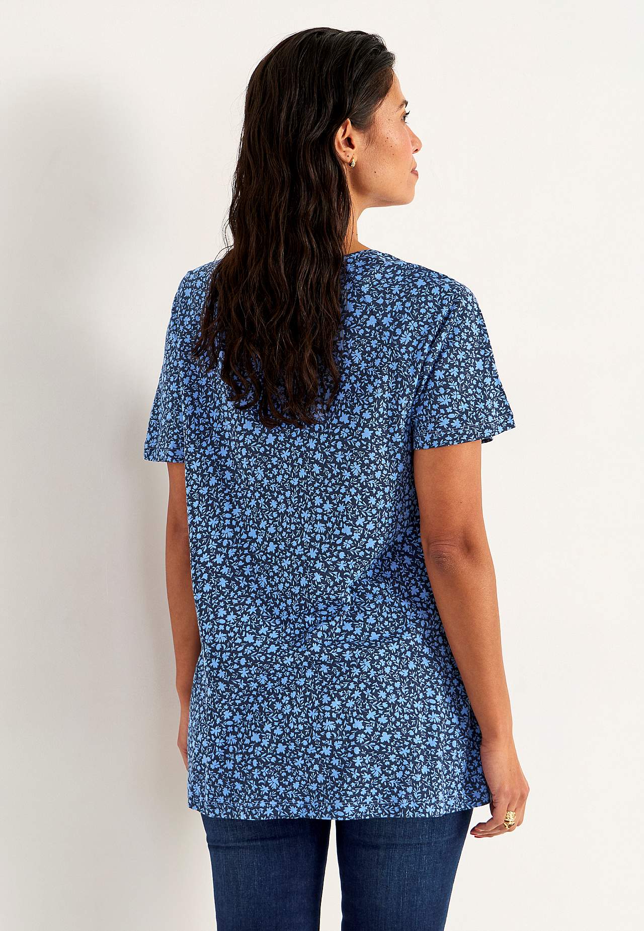 Small flower print jersey tuniq