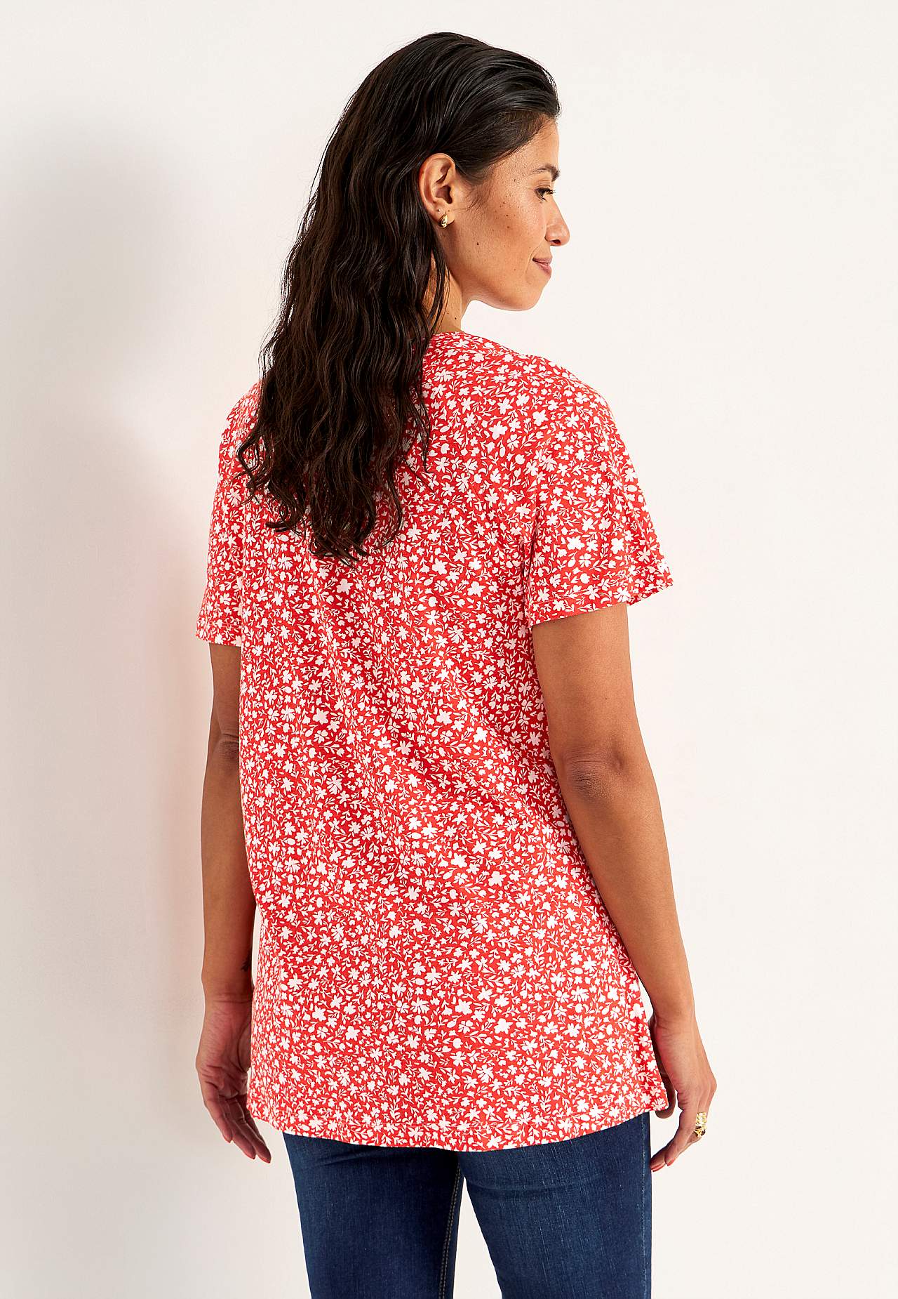 Small flower print jersey tuniq