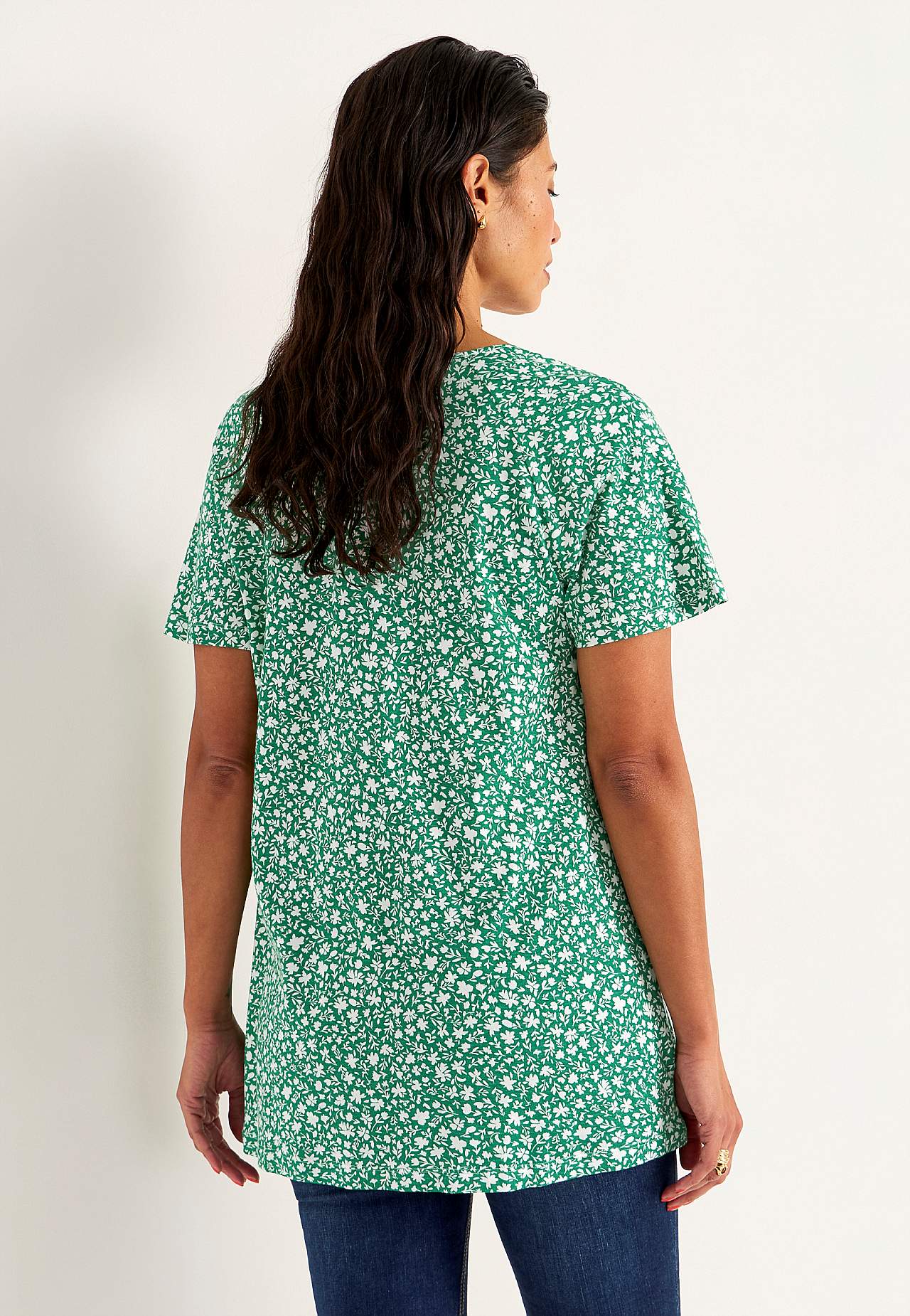 Small flower print jersey tuniq