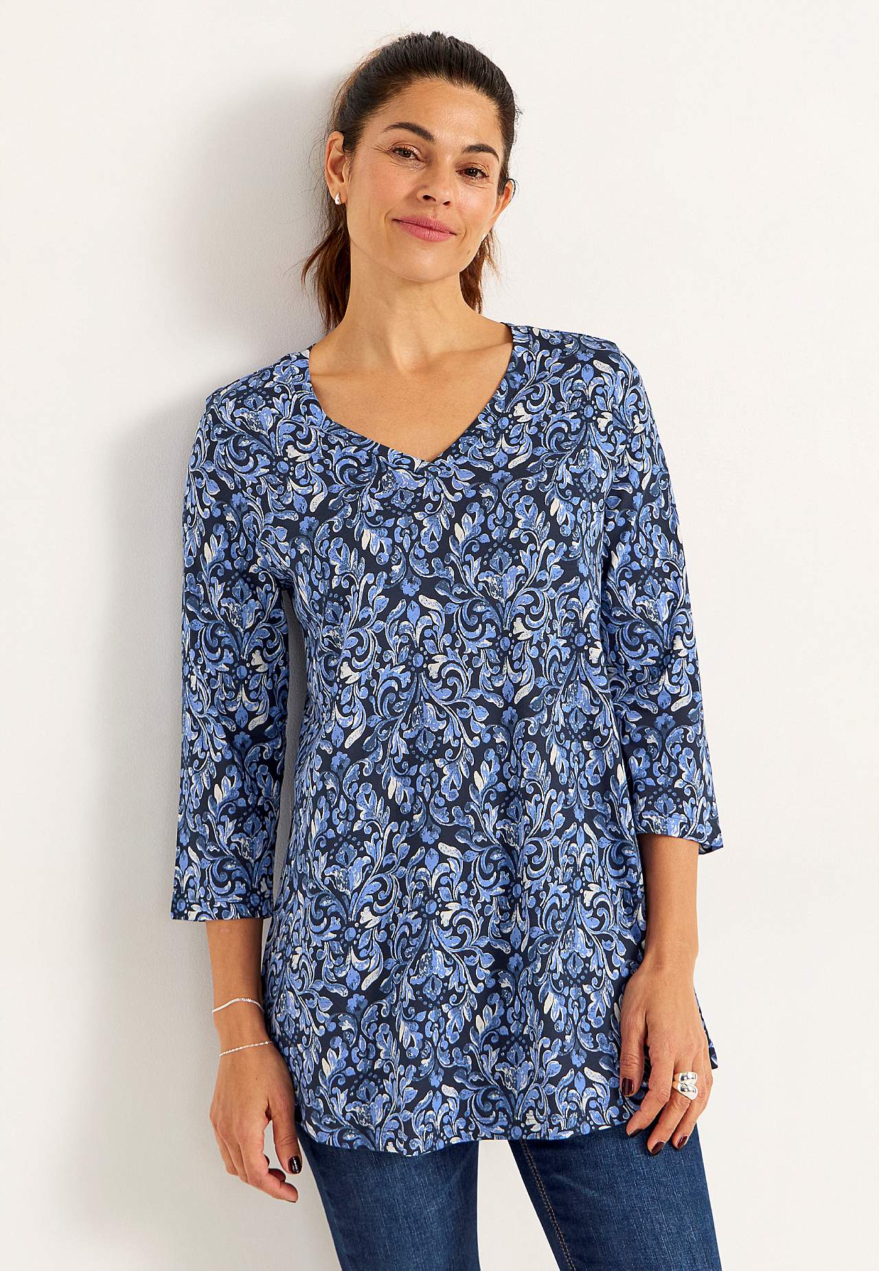 Jersey tuniq with 3/4 sleeve
