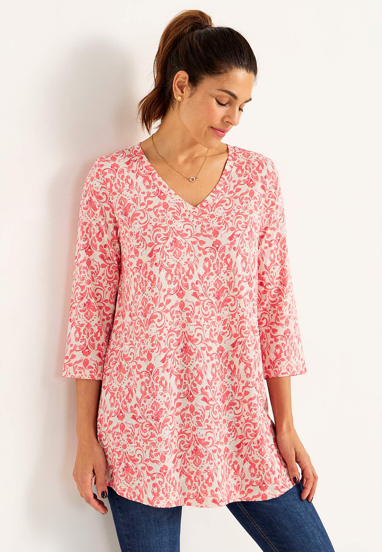 Jersey tuniq with 3/4 sleeve