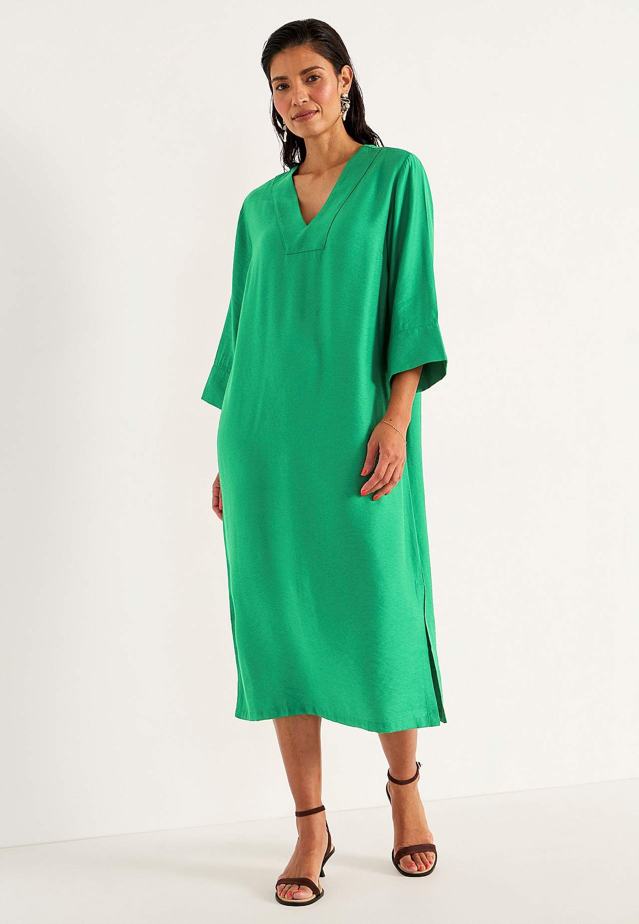 Woven kaftan dress