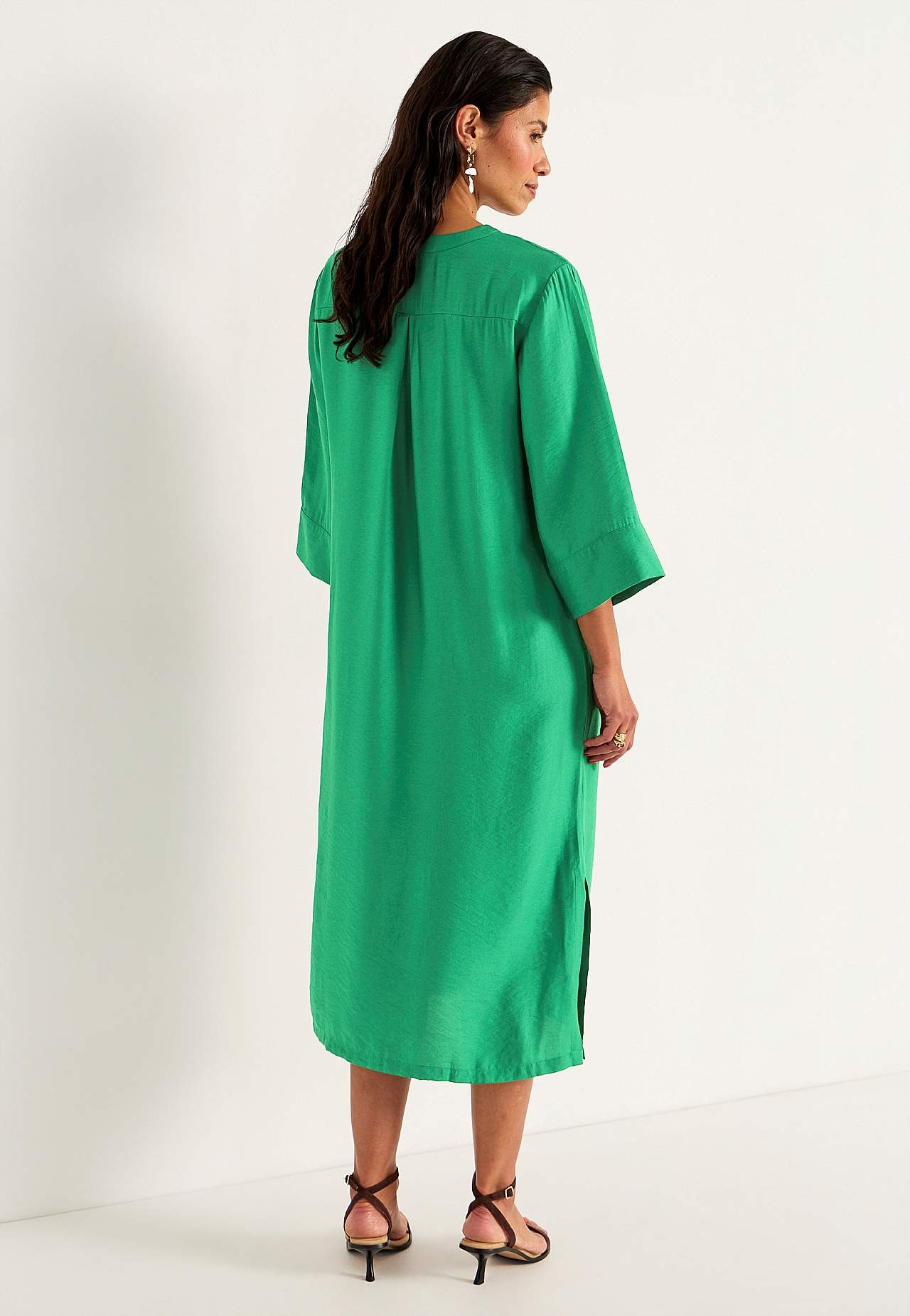 Woven kaftan dress