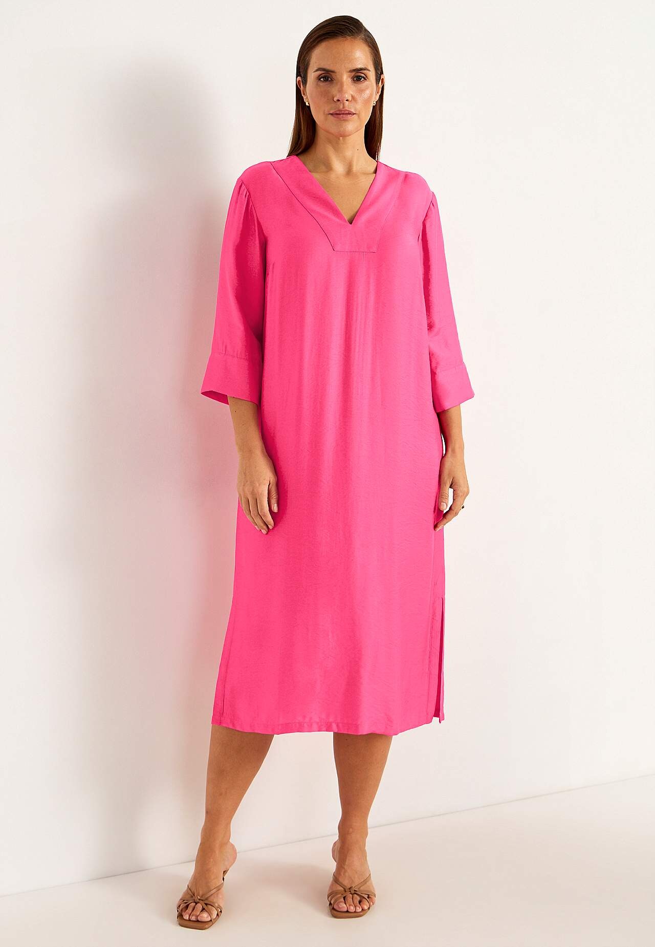 Woven kaftan dress