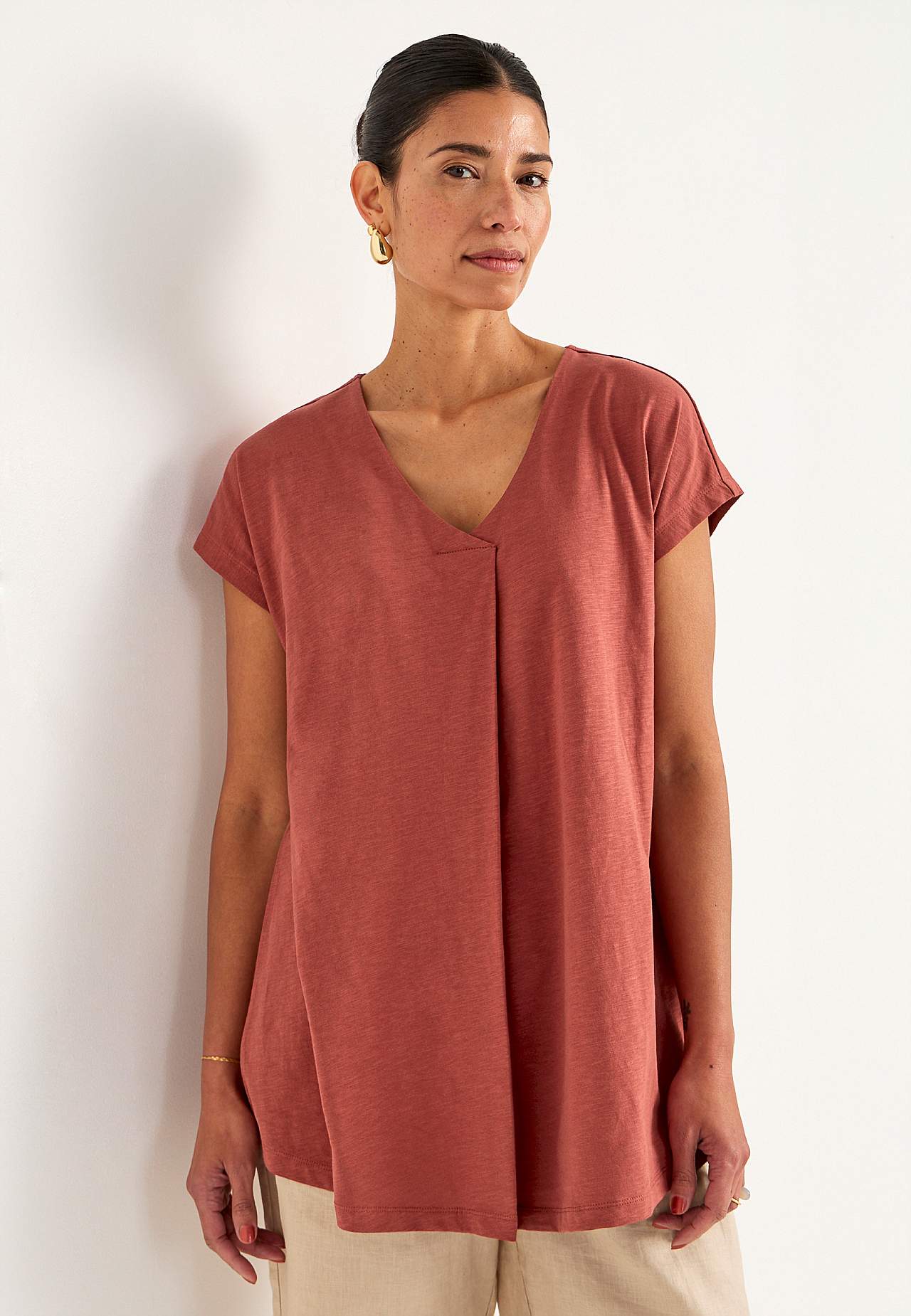 Short-sleeved jersey tuniq
