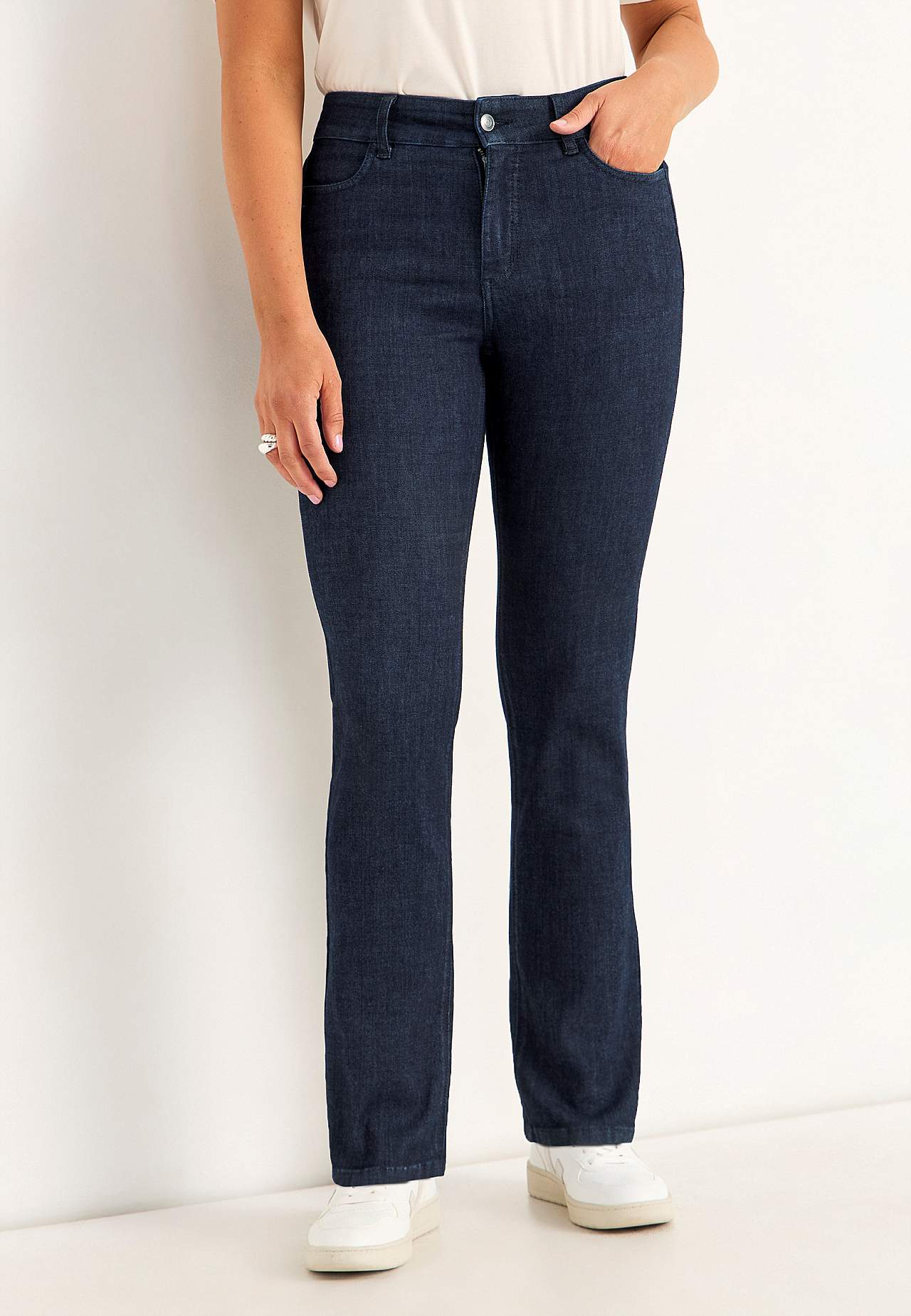 Wide jeans in denim with superstretch