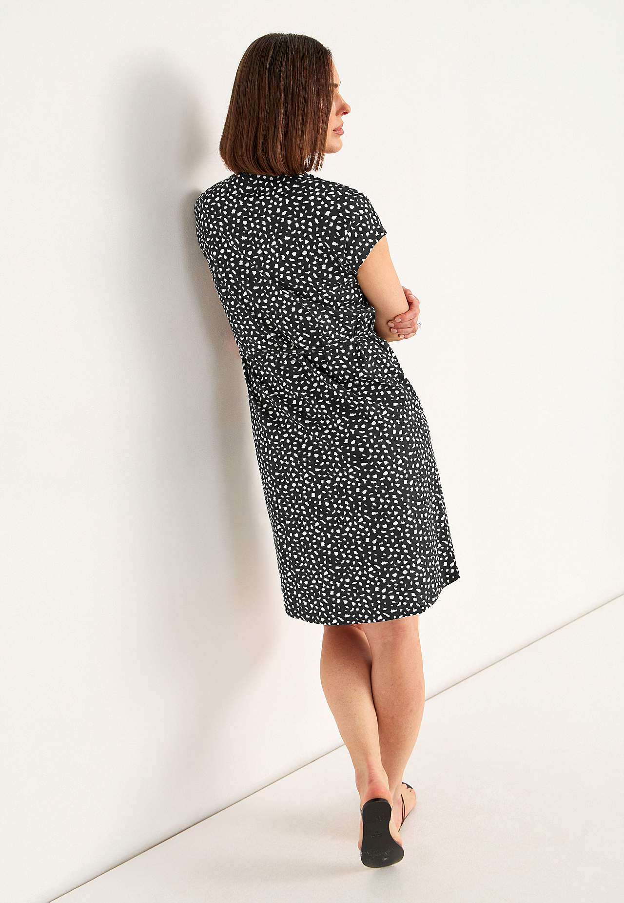 Jersey dress with tie band