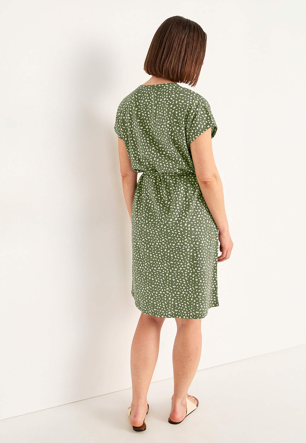 Jersey dress with tie band