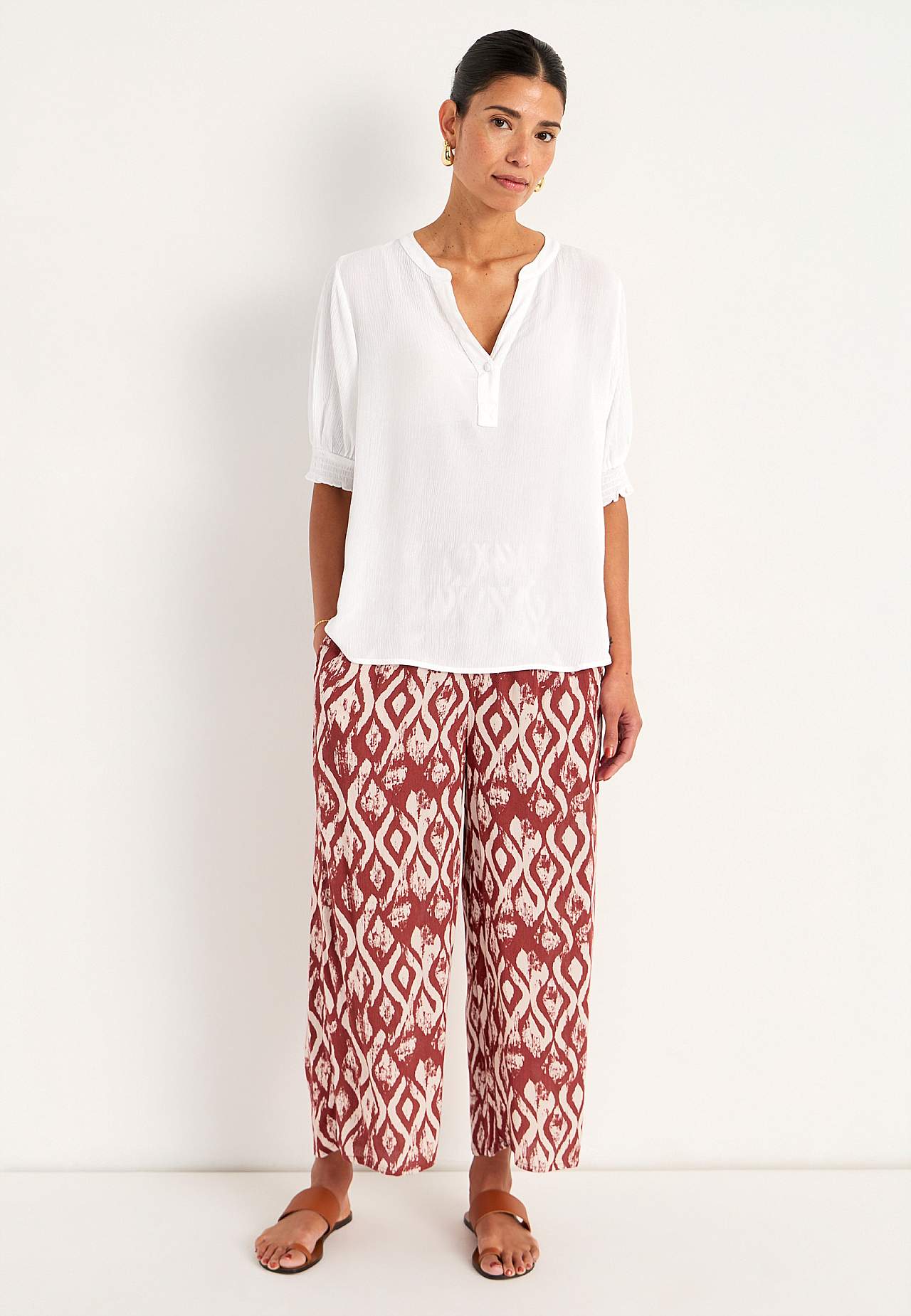 Crepe culotte trousers