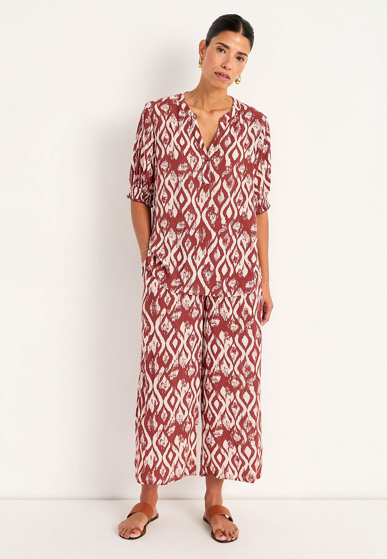 Crepe culotte trousers