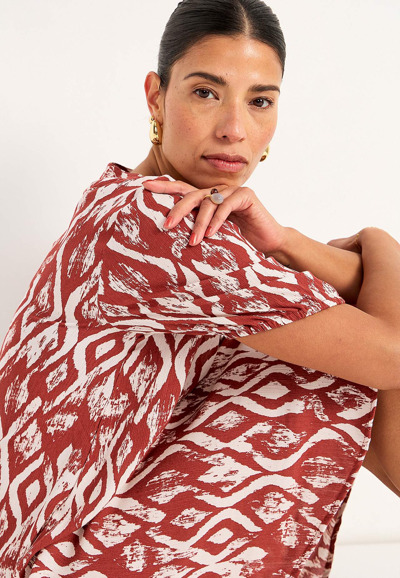 Dress in viscose crepe