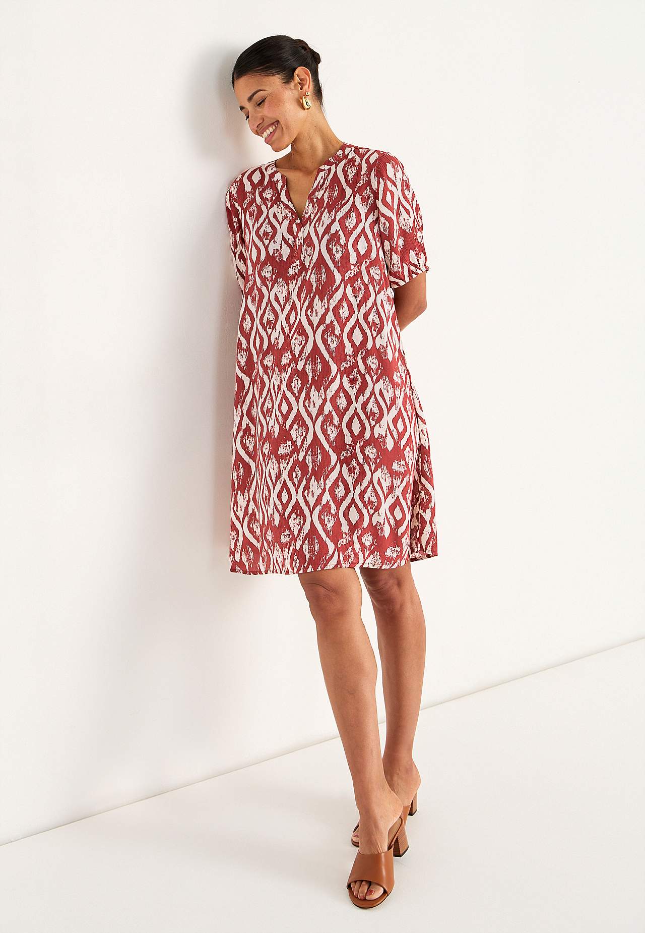 Dress in viscose crepe