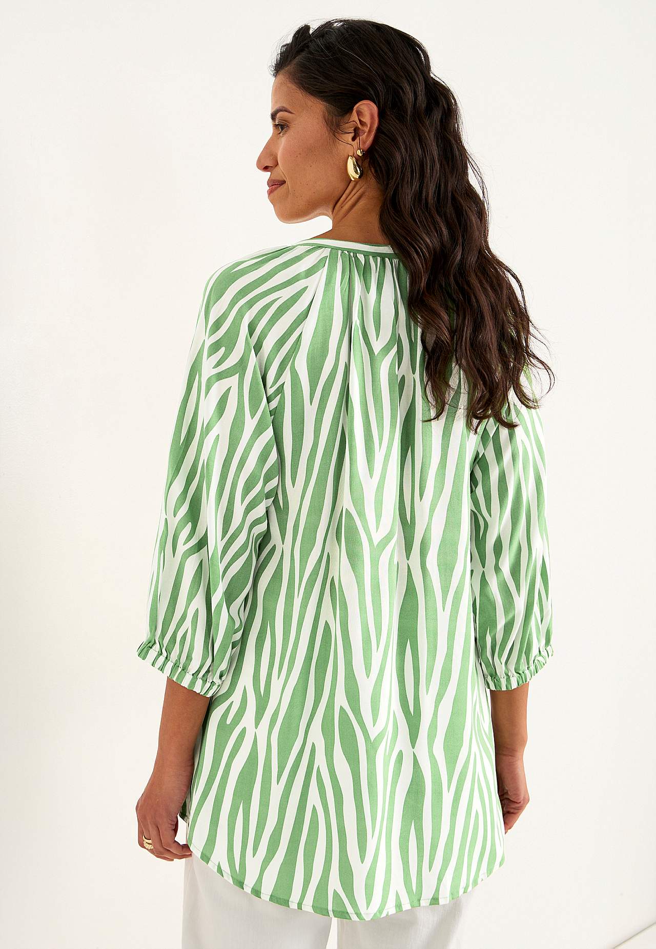 Woven, patterned tunic